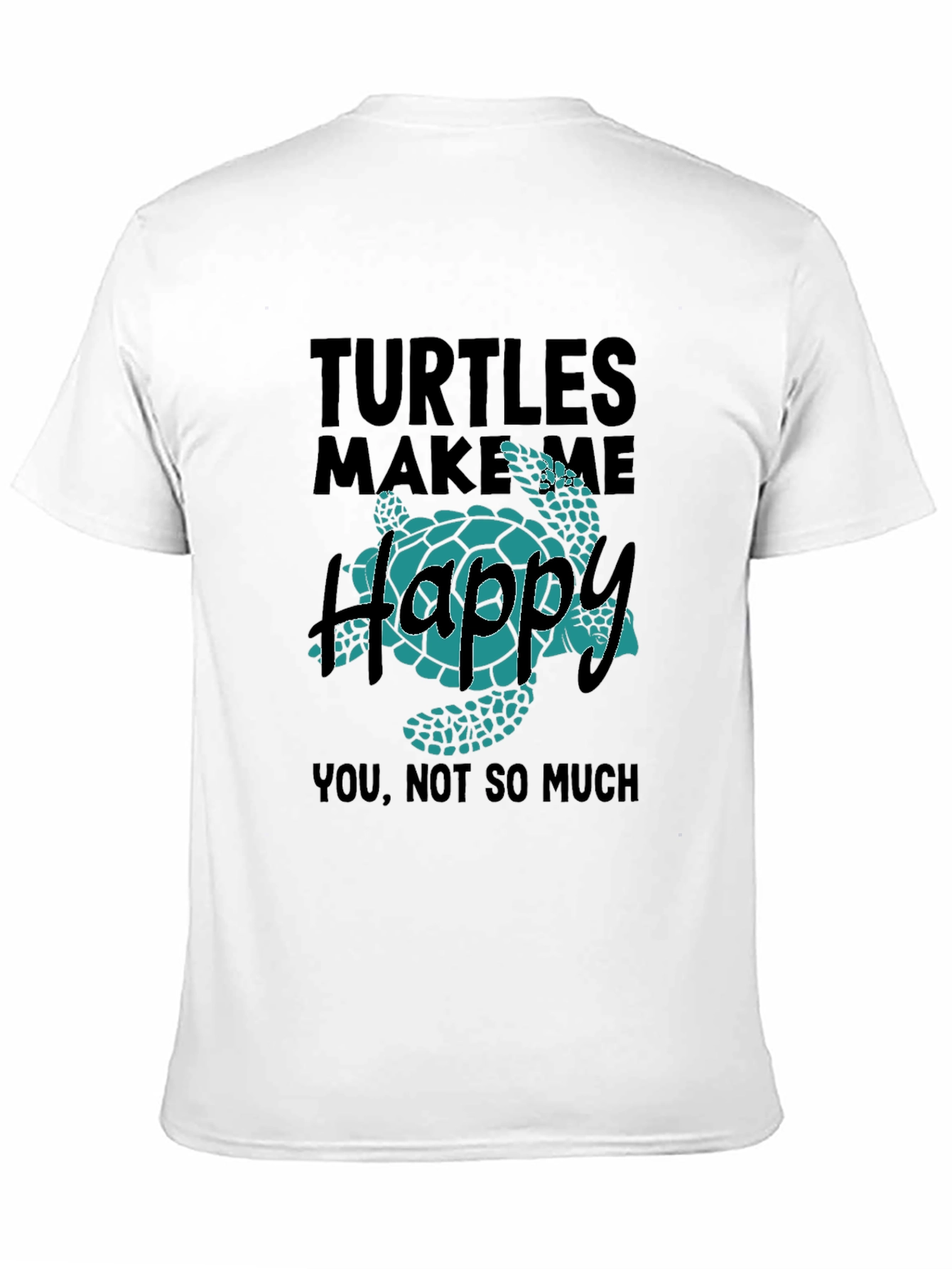 Black Turtles Make Me Happy Graphic T-Shirt view 11