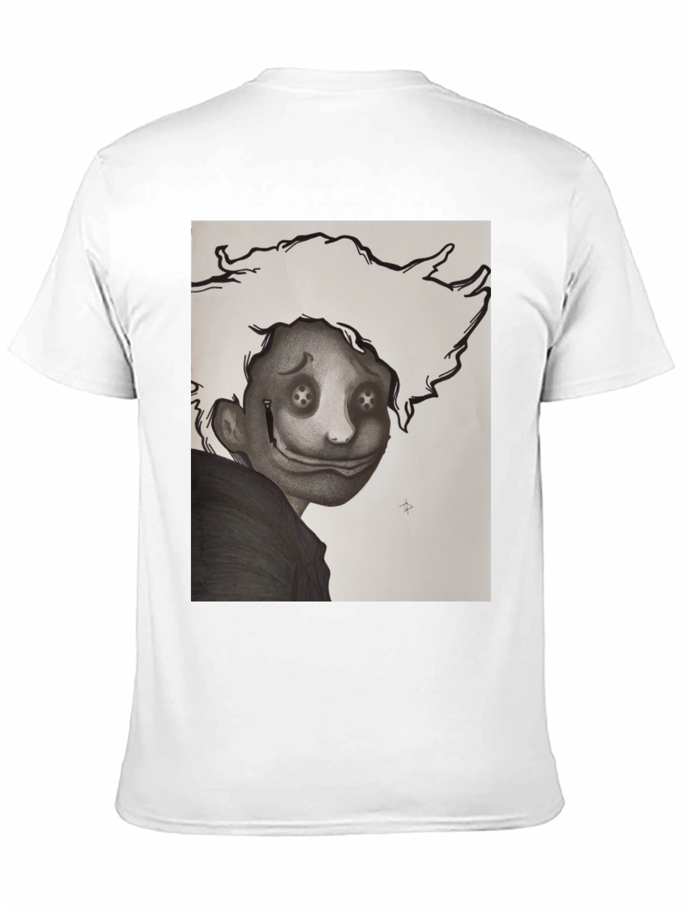 Black Creepy Cartoon Graphic T-Shirt view 11