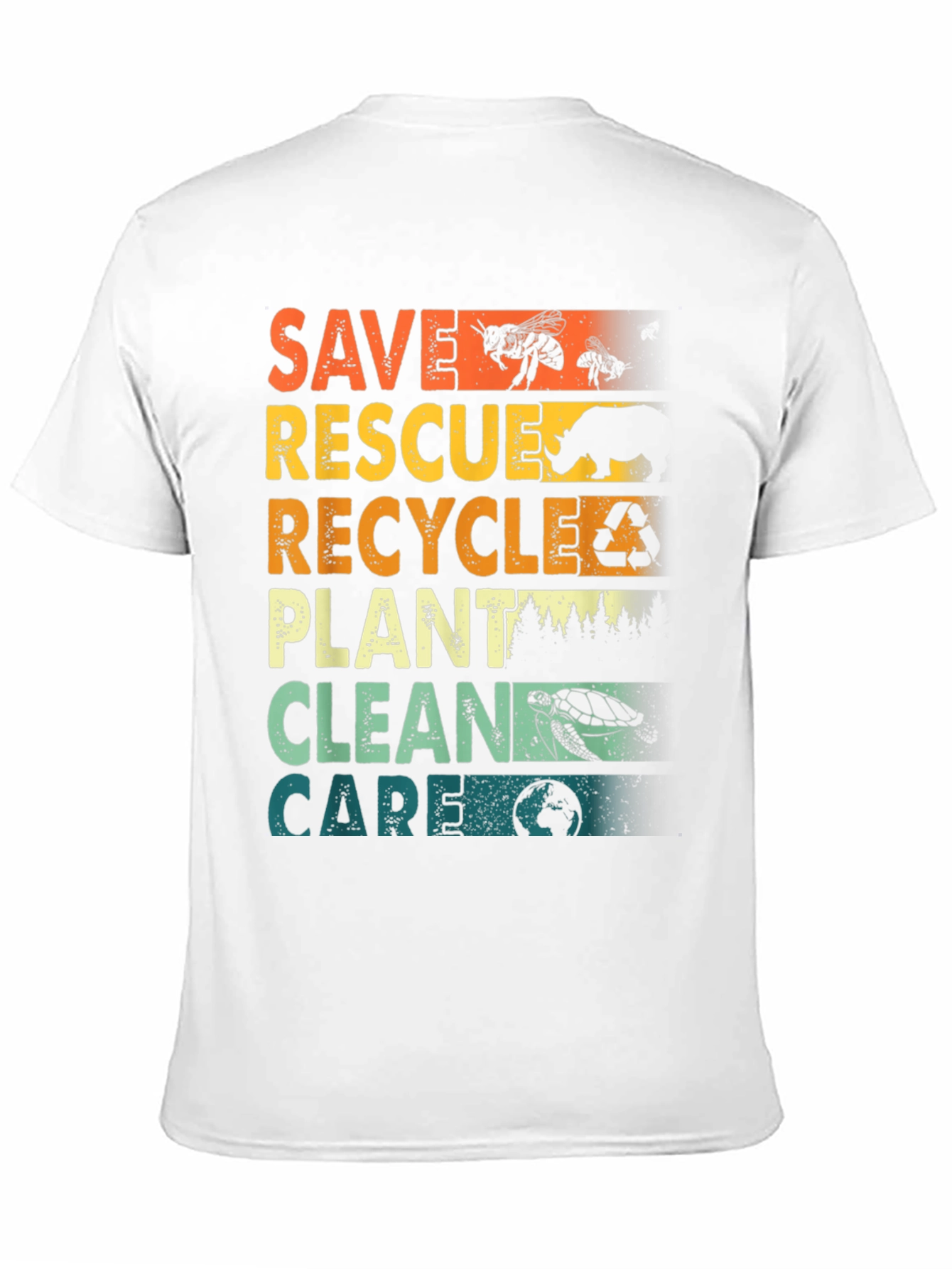 Black Eco-Friendly Save Rescue T-Shirt view 11