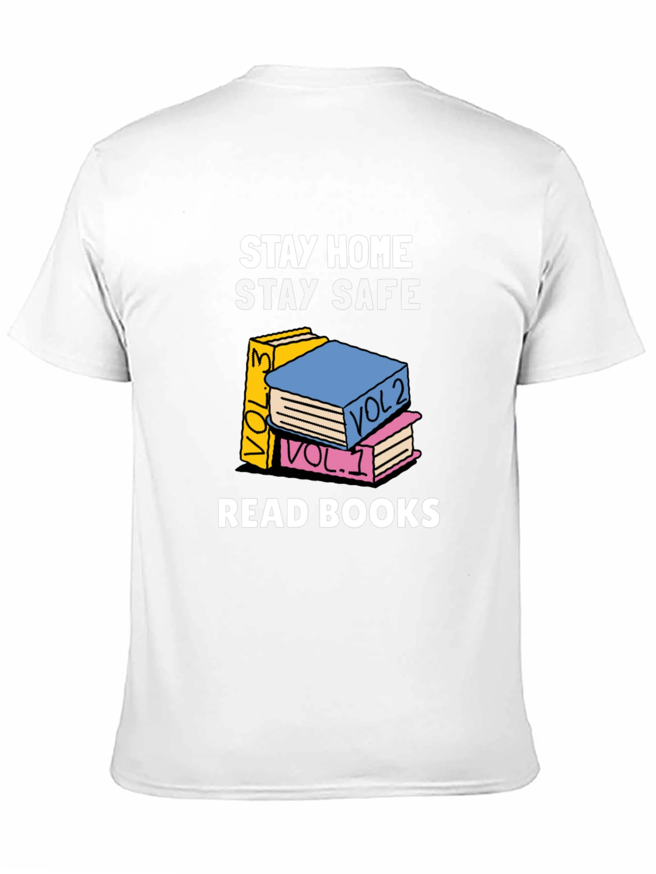 Black Stay Home, Stay Safe, Read Books Graphic T-Shirt view 11