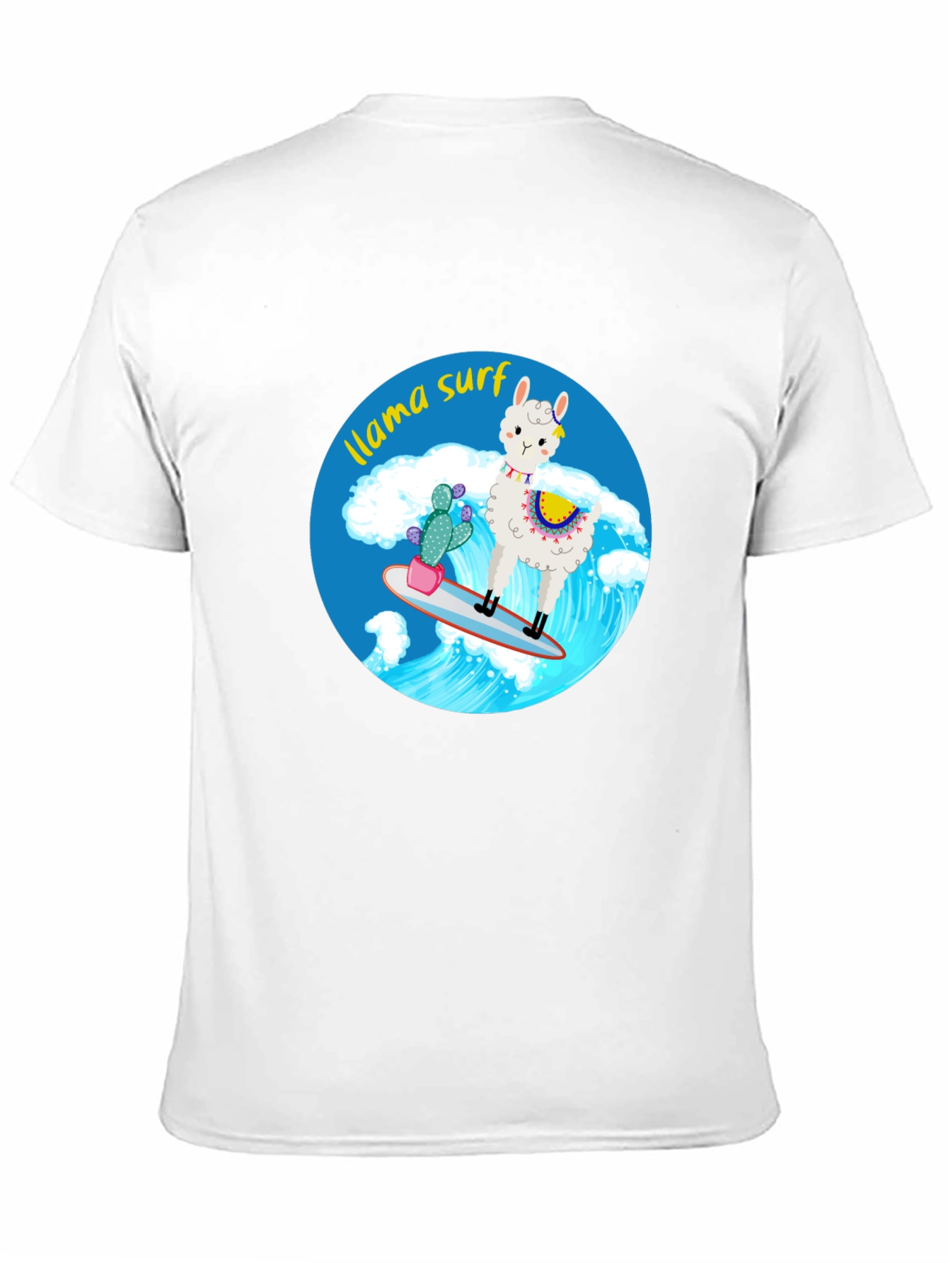 Black Llama Surf Graphic Tee - Black Cotton T-Shirt view 11