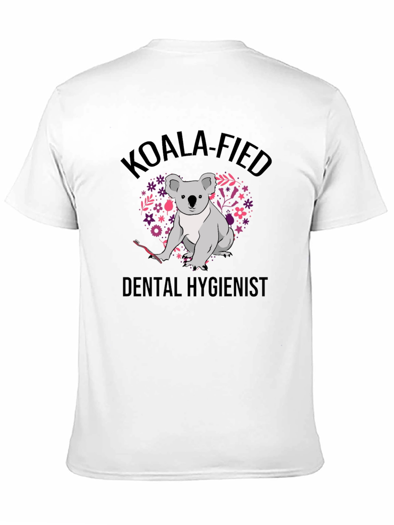 Black Koala-Fied Dental Hygienist Black T-Shirt view 11