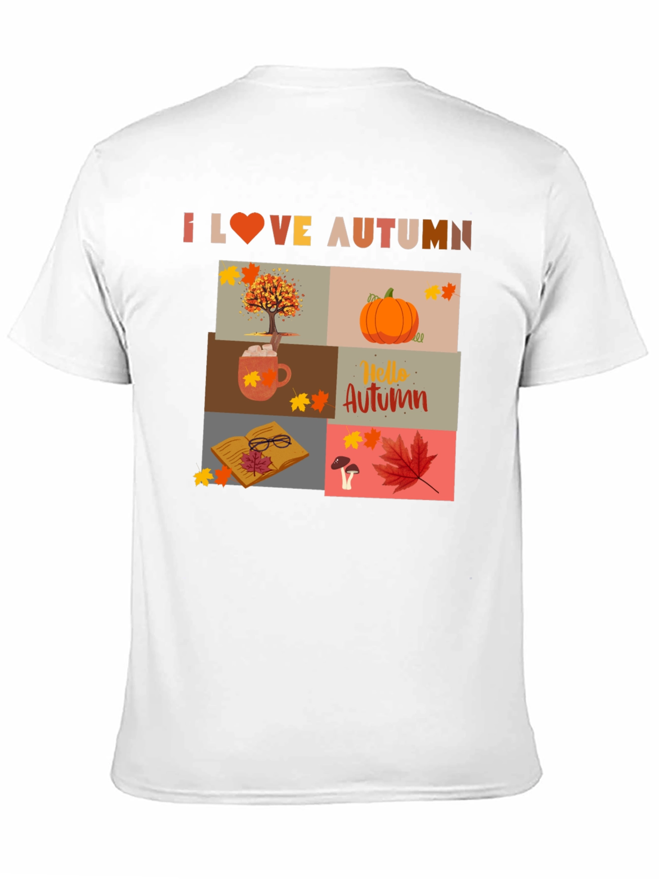 Black I Love Autumn Collage T-Shirt view 11