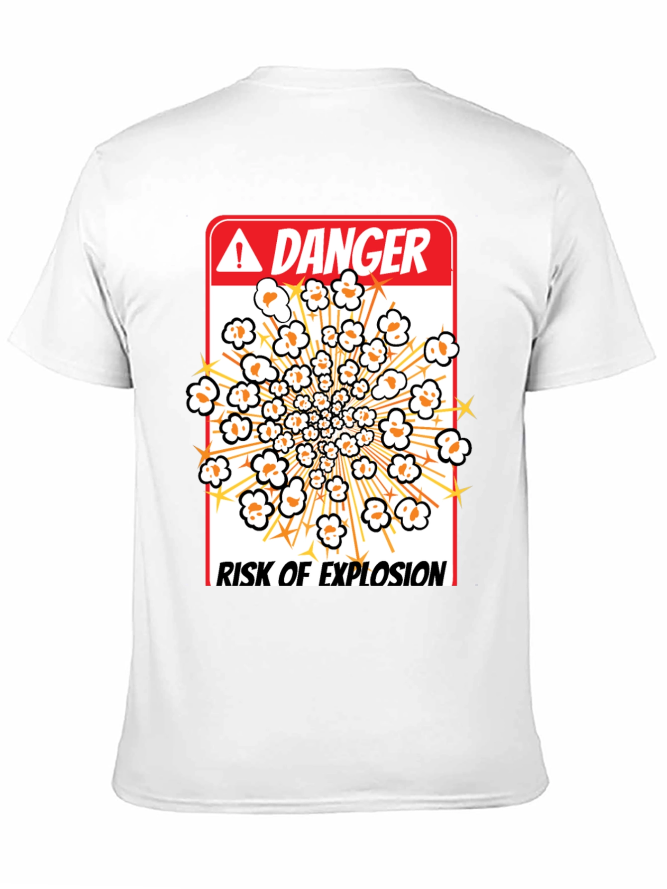 Black Danger Risk Of Explosion Popcorn T-Shirt view 11