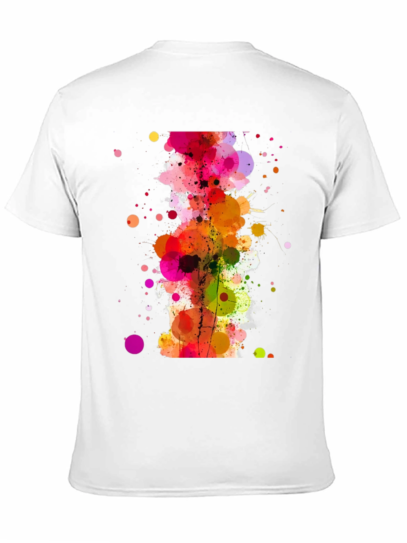 Black Abstract Watercolor Splatter Print Black T-Shirt view 11
