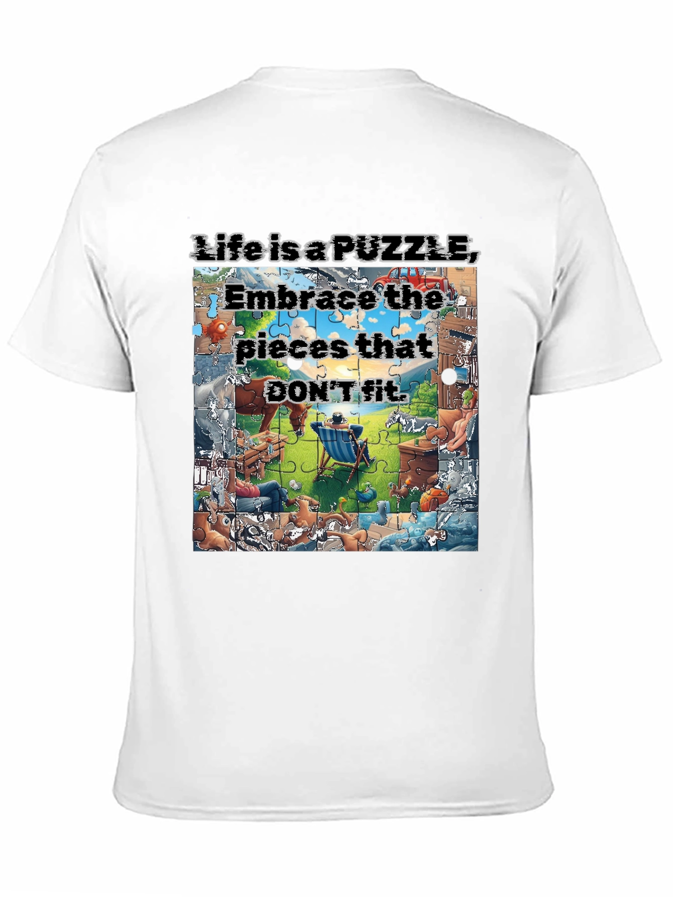 Black Life is a Puzzle Graphic T-Shirt view 11
