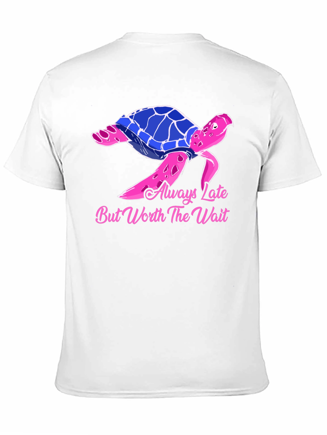 Black Always Late Turtle Graphic Tee - Unisex Black T-Shirt view 11