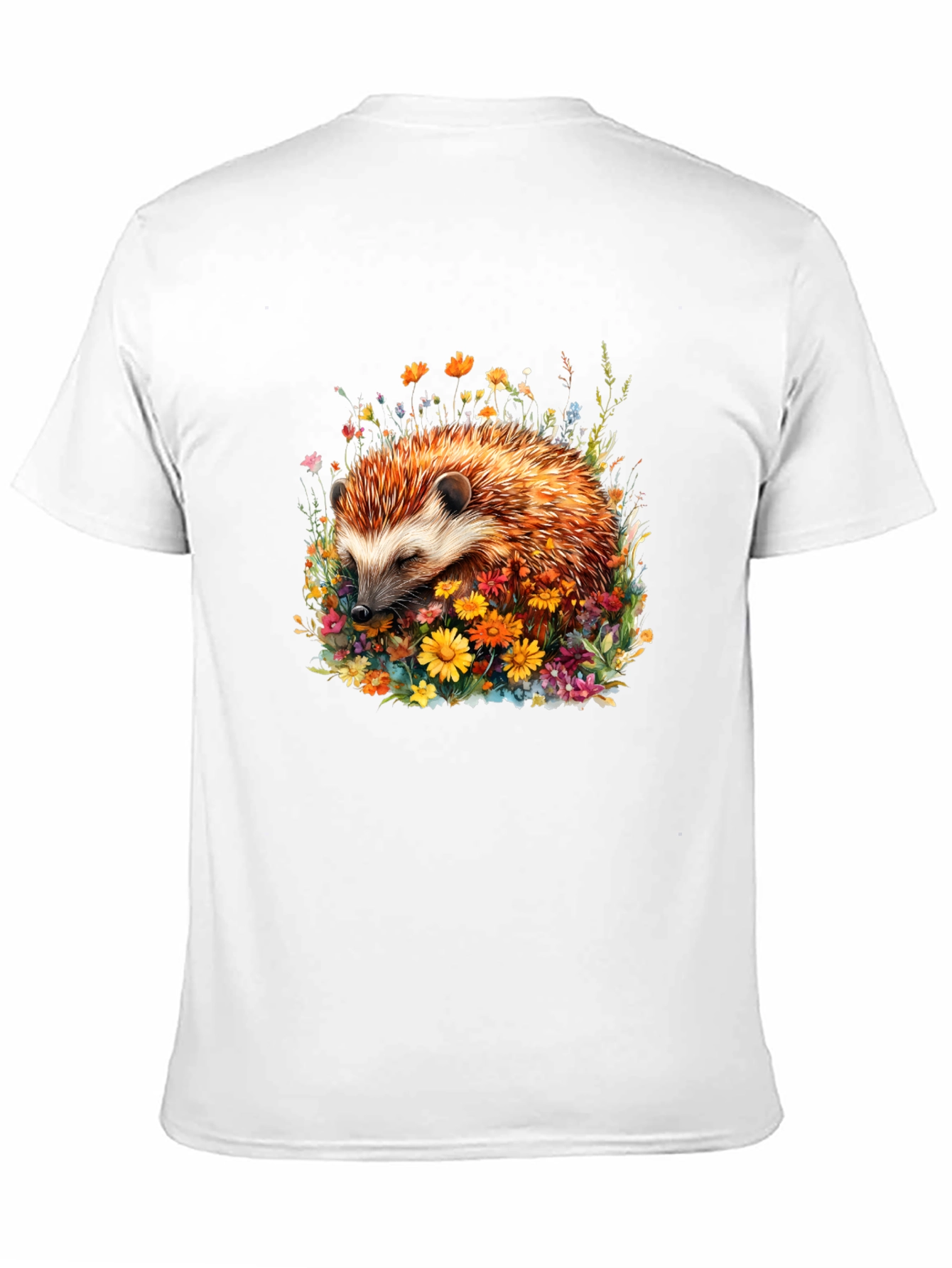 Black Hedgehog in Flowers Graphic Tee view 11