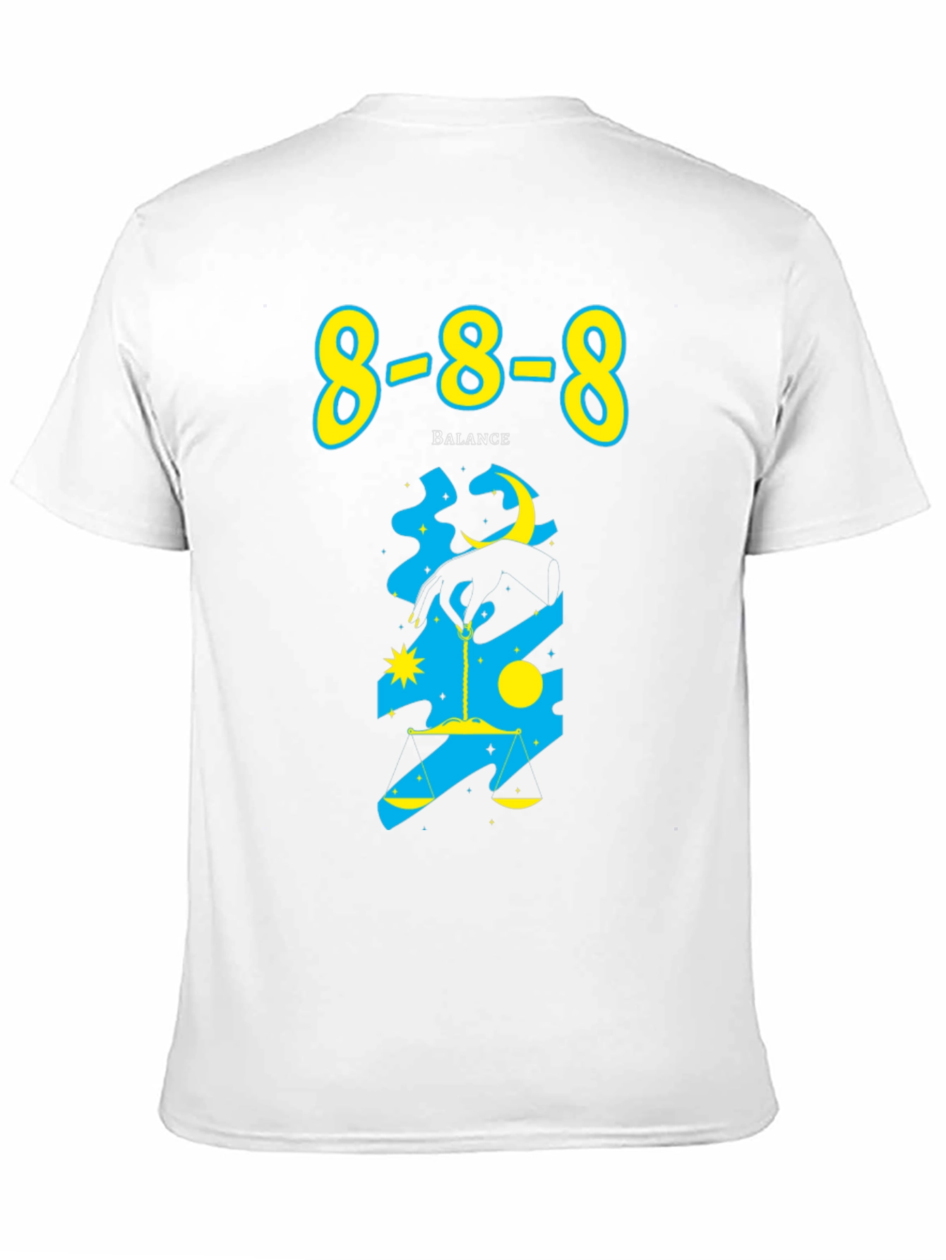 Black 8-8-8 Balance Graphic Tee - Black Cotton T-Shirt view 11