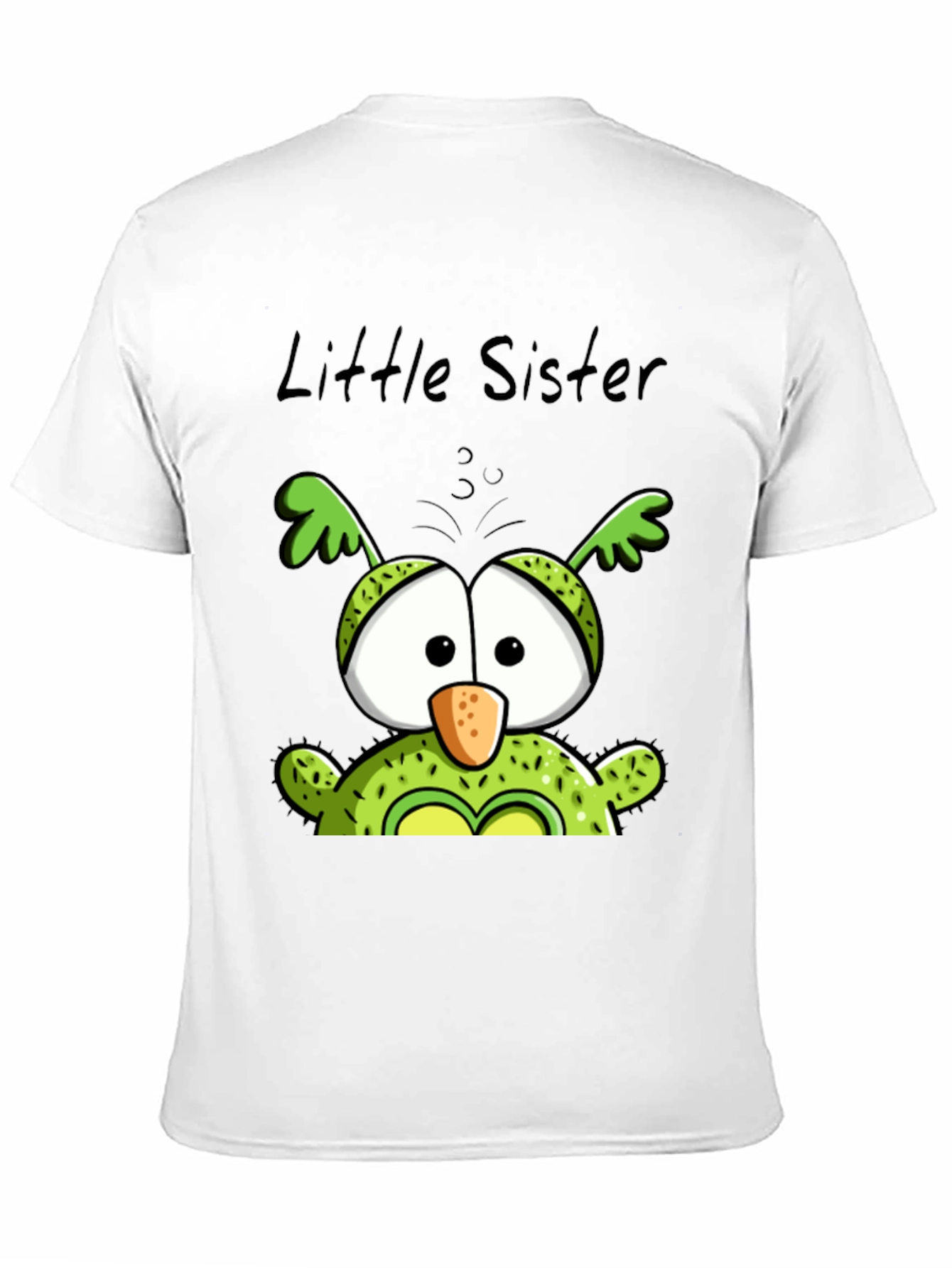 Black Little Sister Owl T-Shirt - Cute Family Tee view 11
