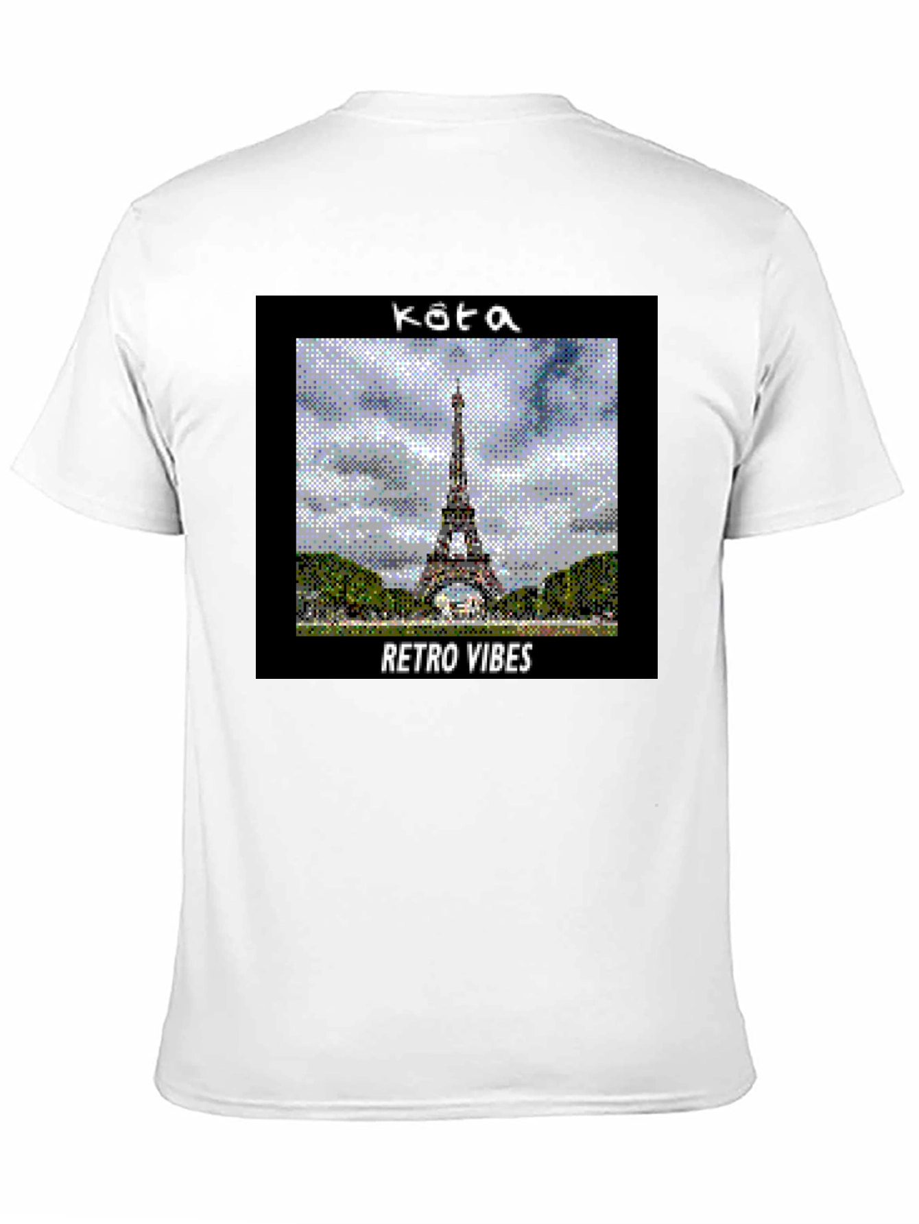 Black Retro Vibes Paris Eiffel Tower Graphic T-Shirt view 11