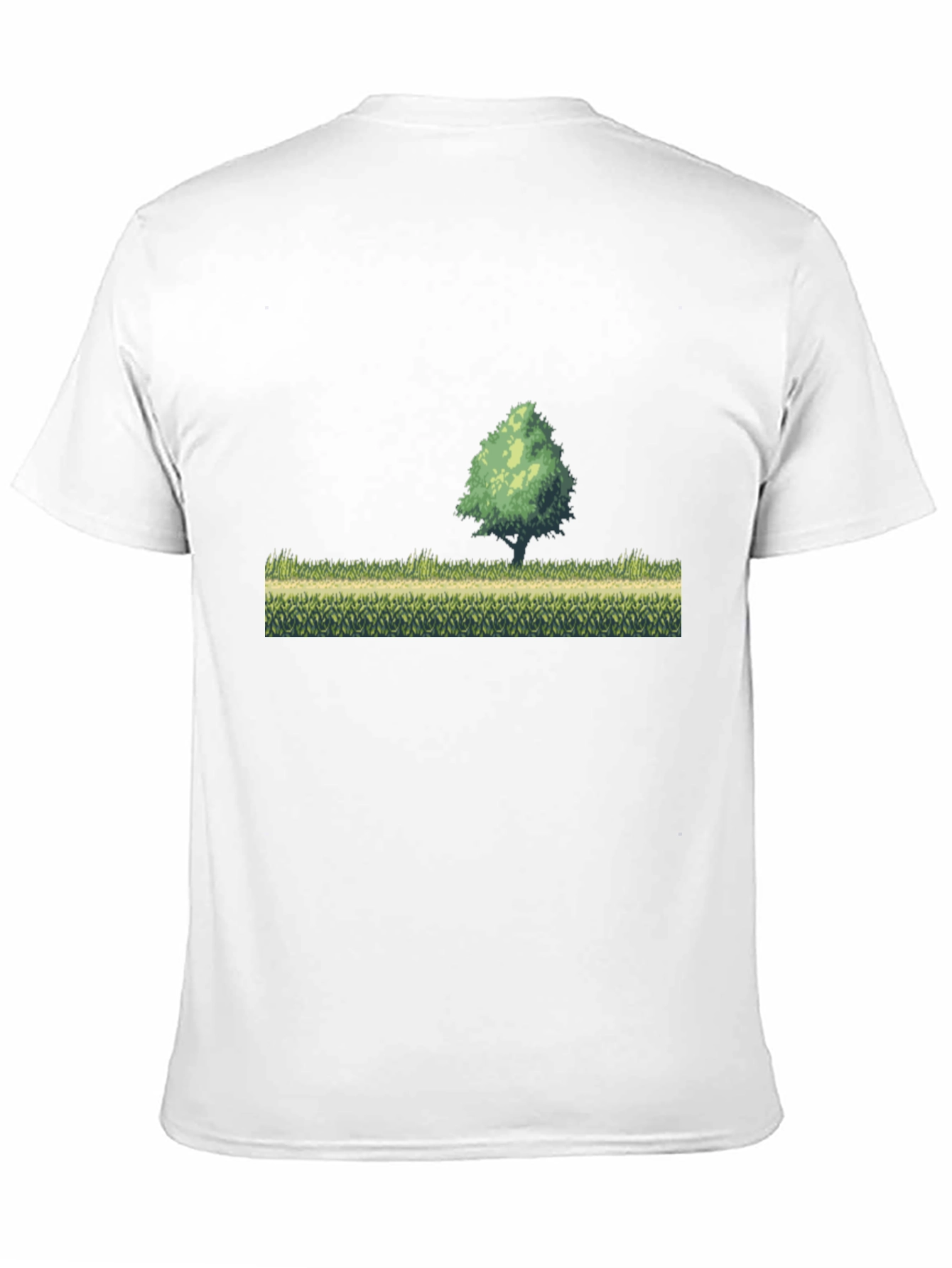 Black Retro Pixel Art T-Shirt - Nature Scene view 11