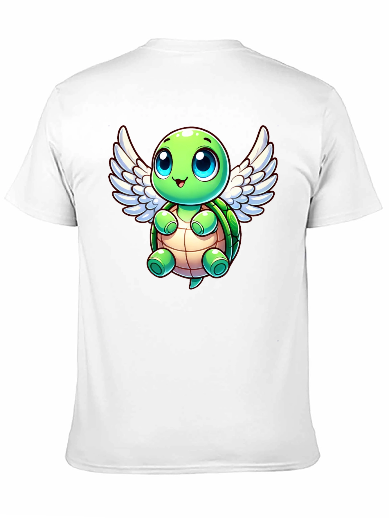 Black Cute Turtle Angel Graphic T-Shirt view 11