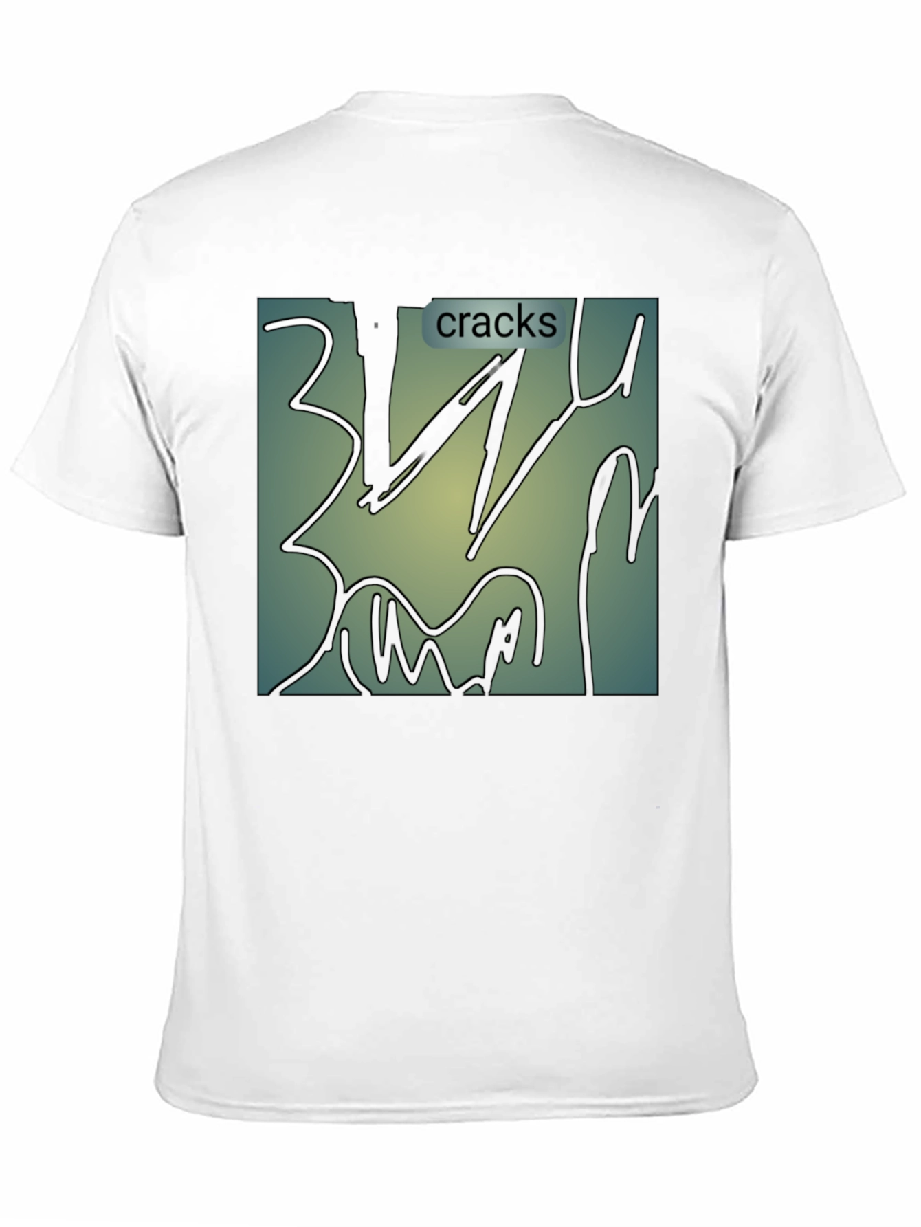 Black Cracks Graphic T-Shirt - Modern Abstract Art Tee view 11