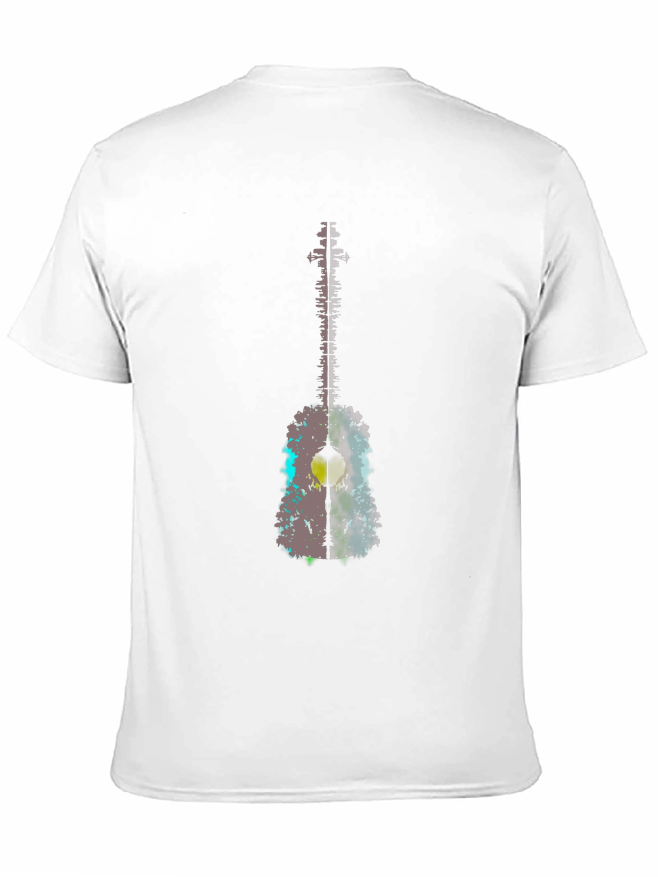 Black Abstract Guitar Graphic Tee - Men's Black T-Shirt view 11