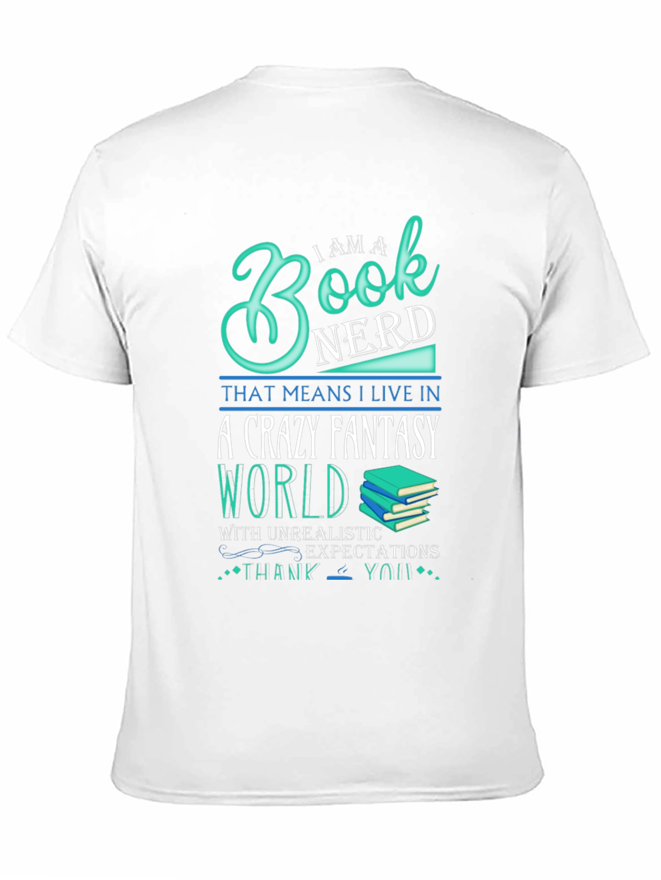 Black Book Nerd Crazy Fantasy World T-Shirt view 11