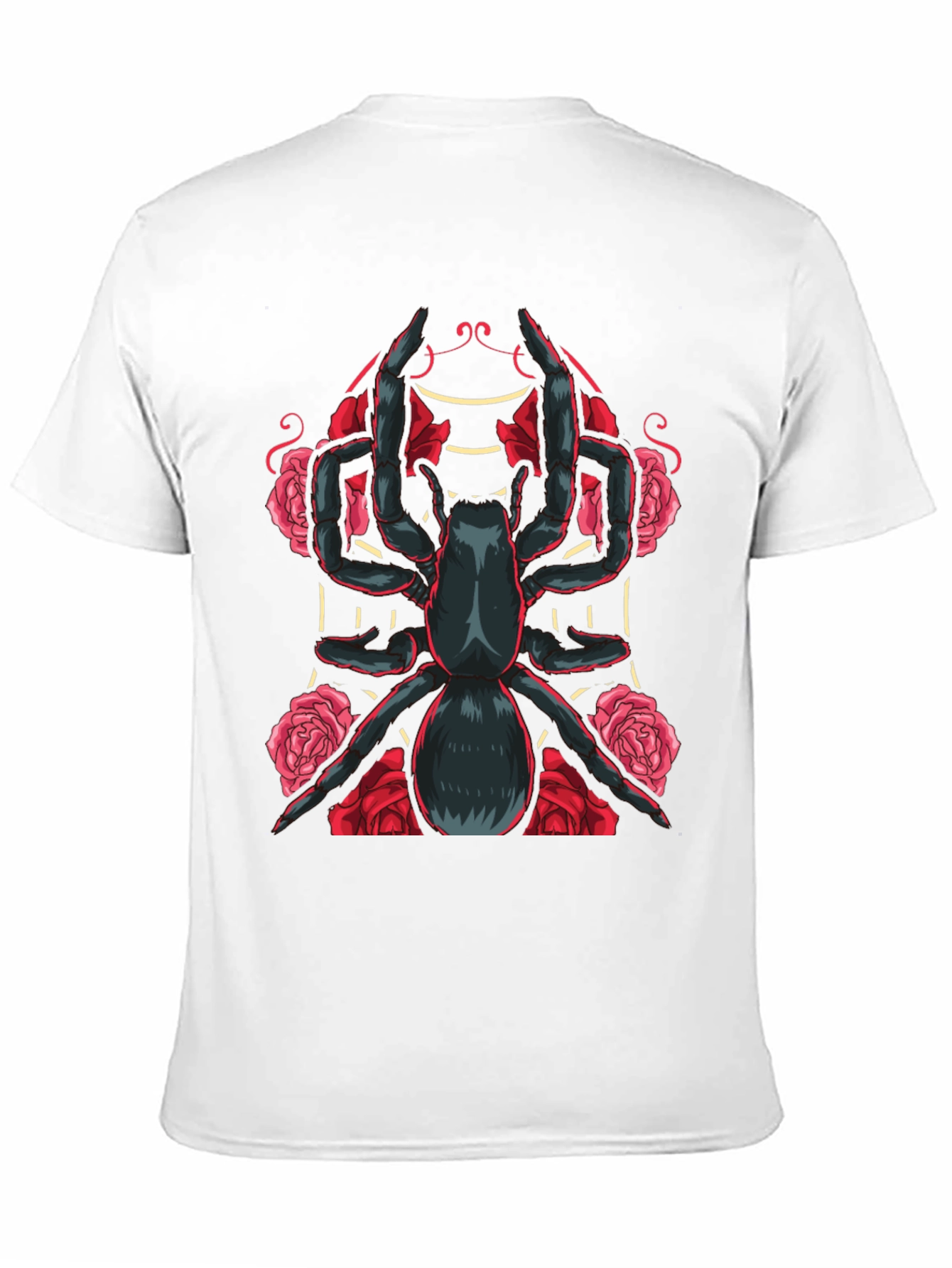 Black Spider & Roses Graphic T-Shirt - Dark Aesthetic view 11