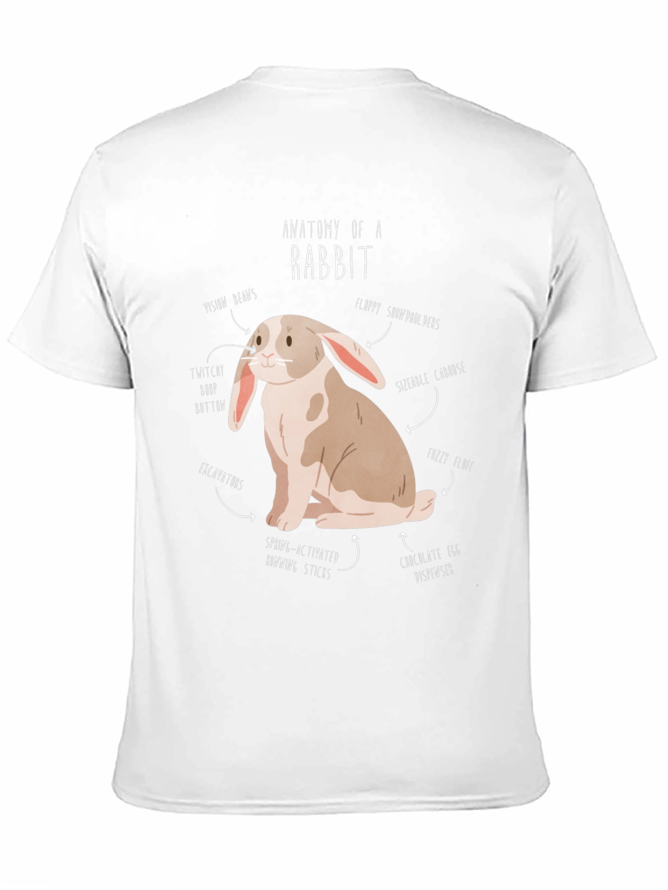Black Anatomy of a Rabbit T-Shirt Funny Bunny Tee view 11
