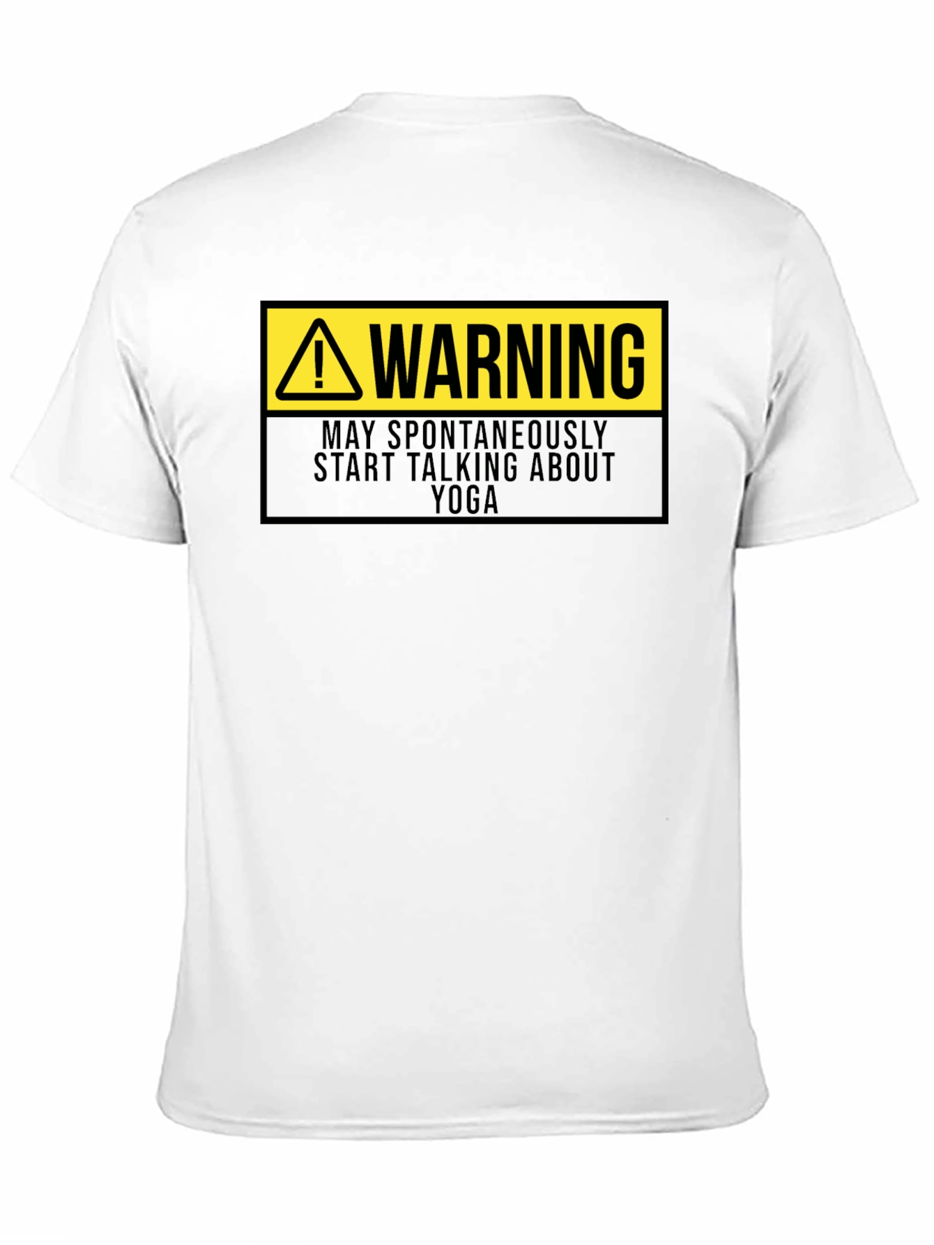 Black Warning: May Spontaneously Talk Yoga T-Shirt view 11