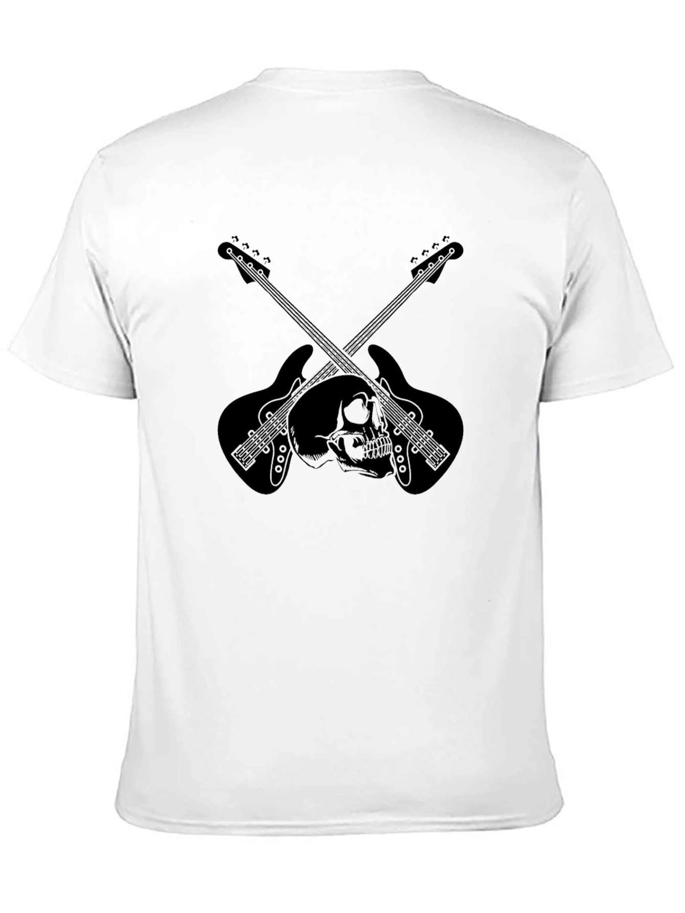 Black Skull & Guitar Graphic Tee - Rocker Style view 11