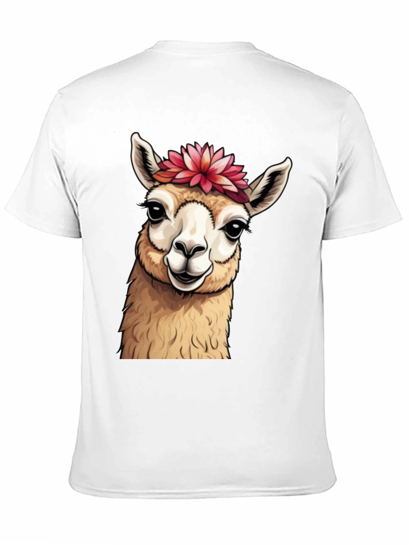 Black Llama Floral Crown T-Shirt - Cute Animal Tee view 11