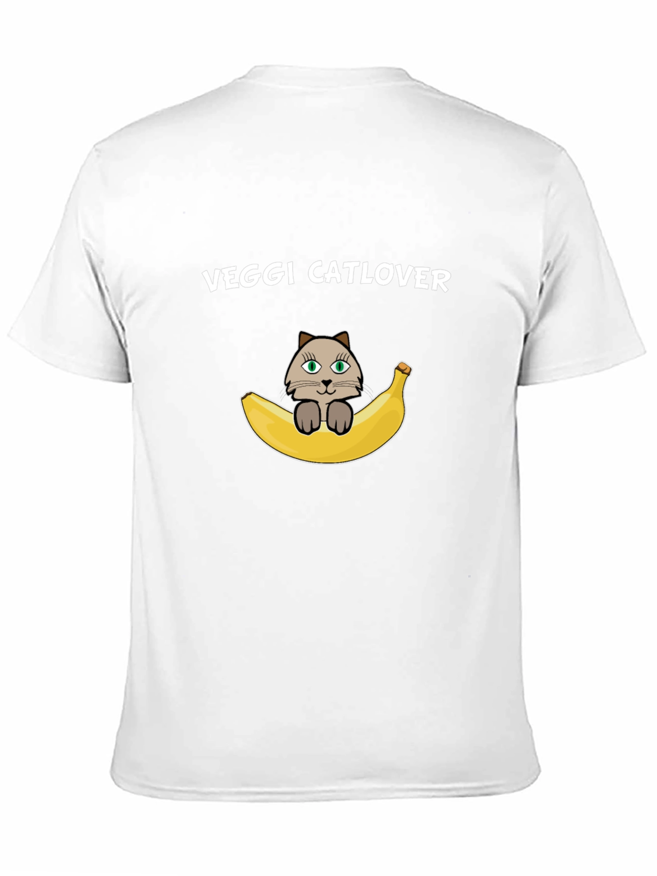 Black Veggi Catlover T-Shirt - Banana Cat view 11
