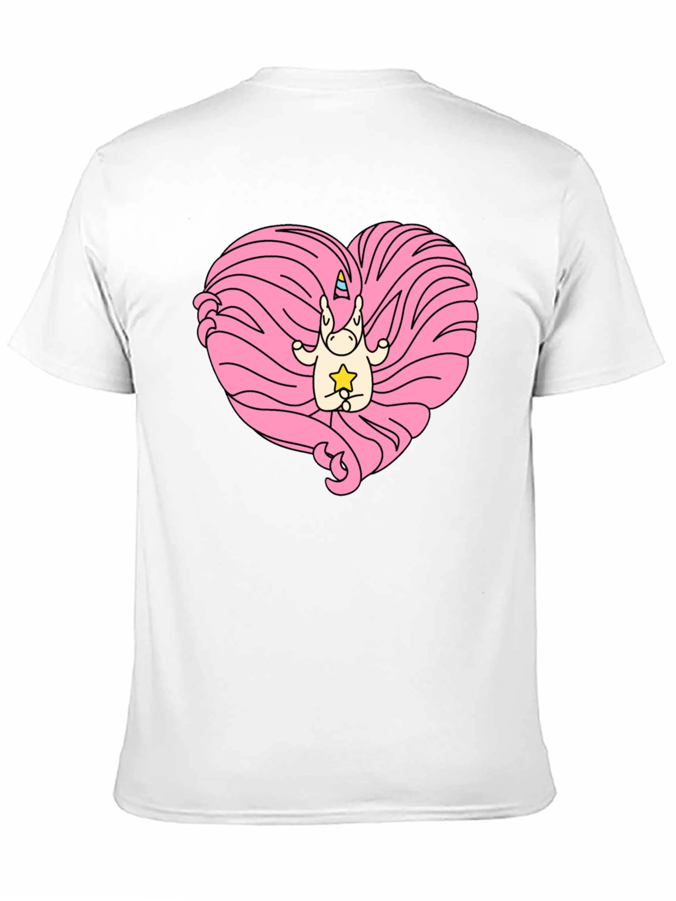 Black Unicorn Heart Graphic T-Shirt - Black Cotton Blend view 11