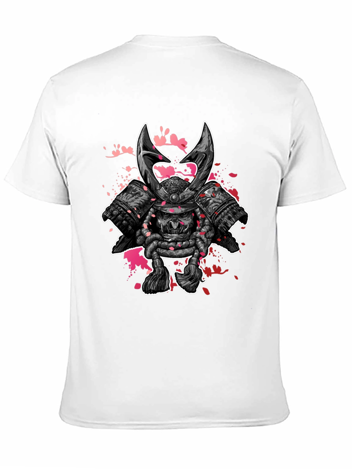 Black Samurai Warrior Graphic Print Black T-Shirt view 11
