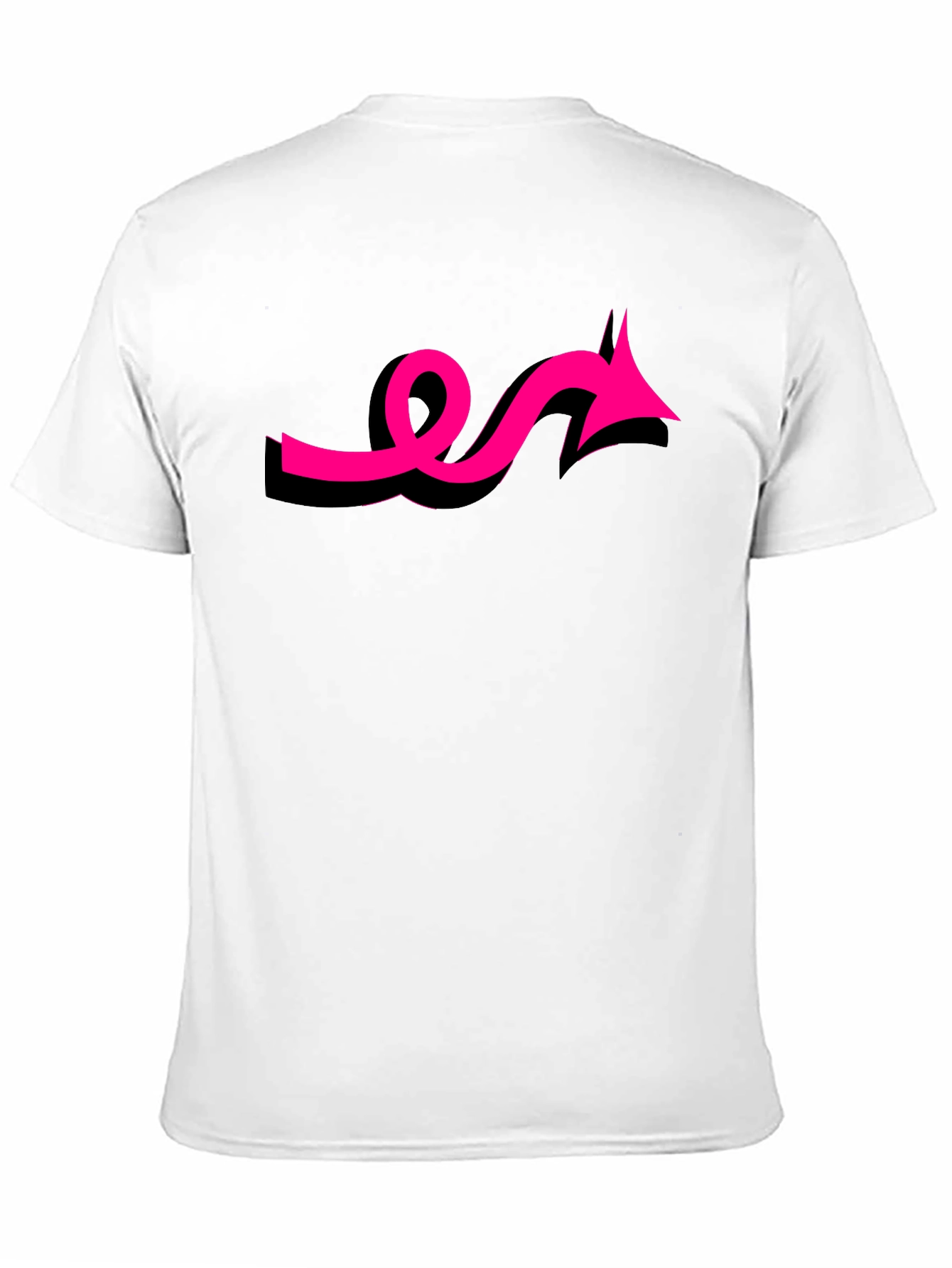 Black Black Tee with Funky Pink Arrow Design view 11