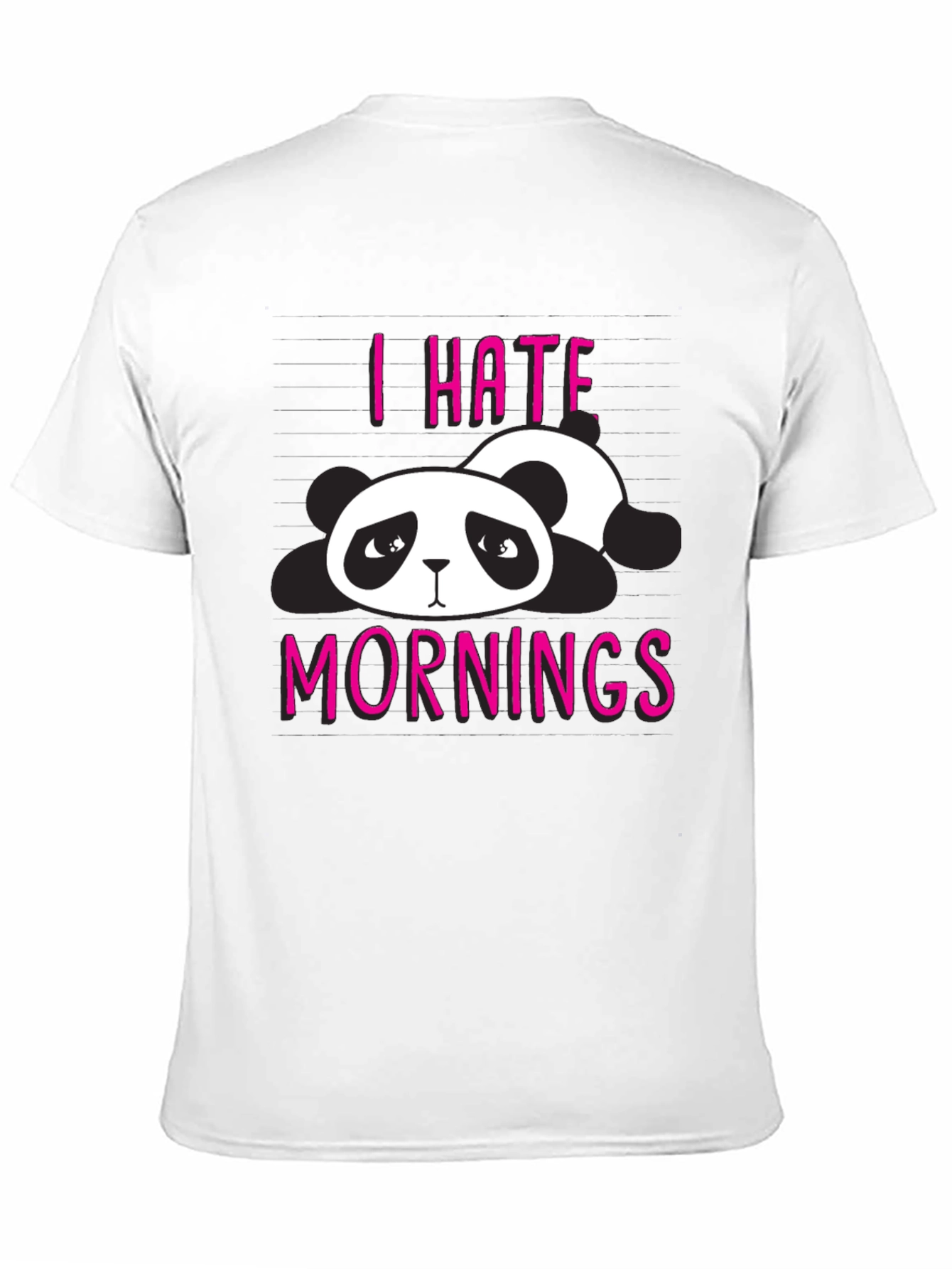 Black I Hate Mornings Panda Graphic T-Shirt view 11