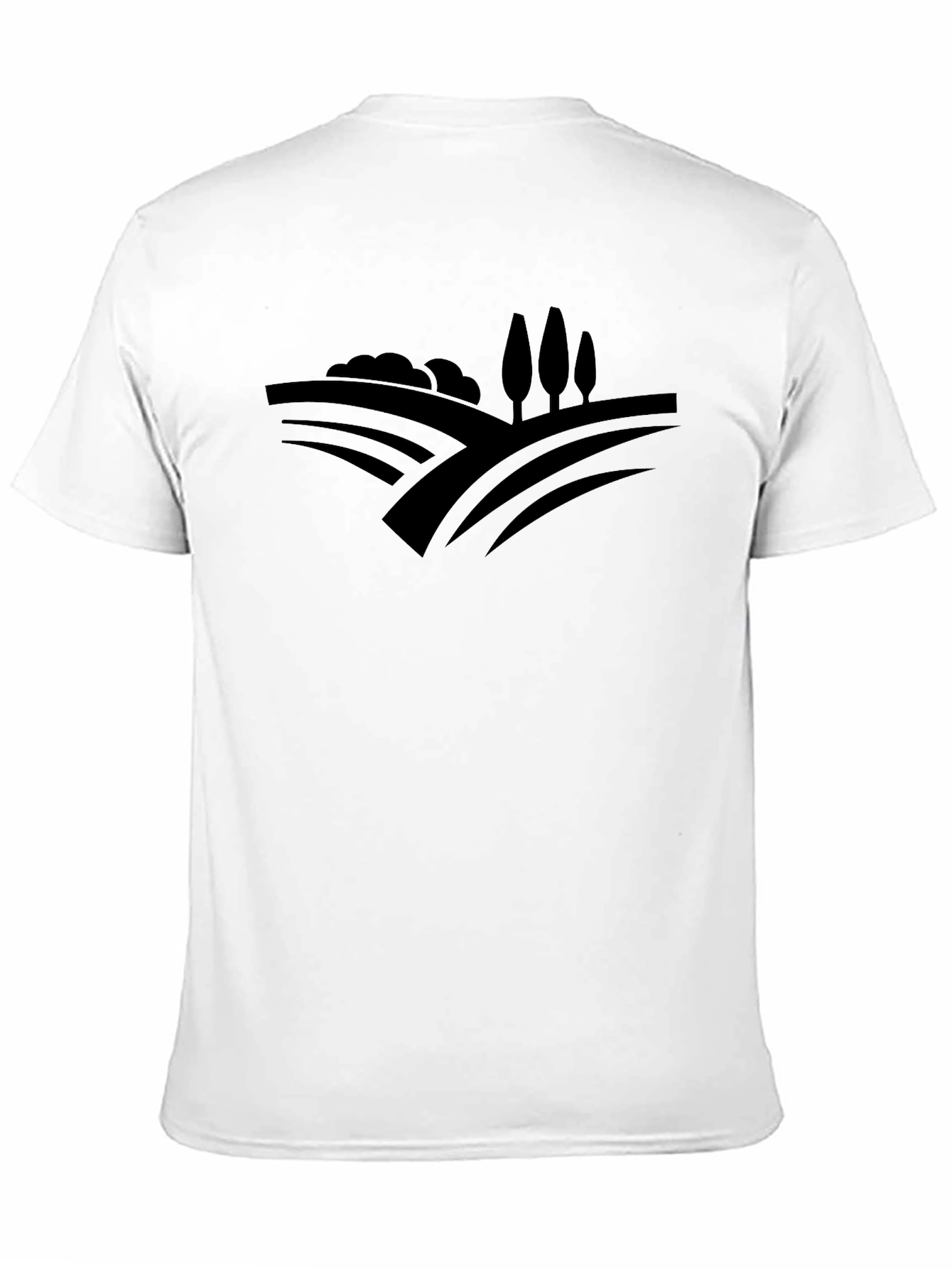 Black Stylish Black Tee with Countryside Graphic Design view 11