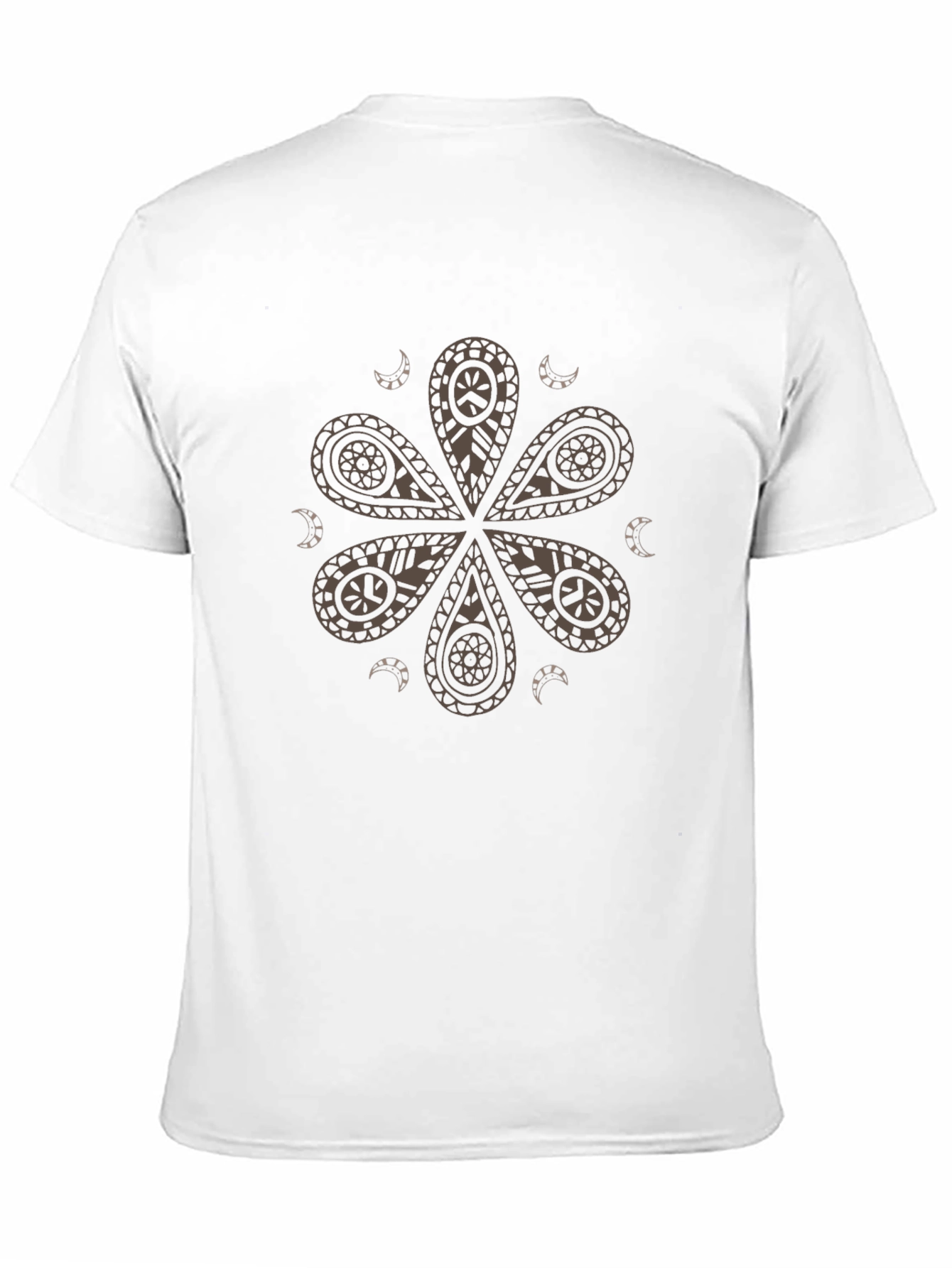 Black Paisley Flower Graphic Tee - Modern Casual Shirt view 11