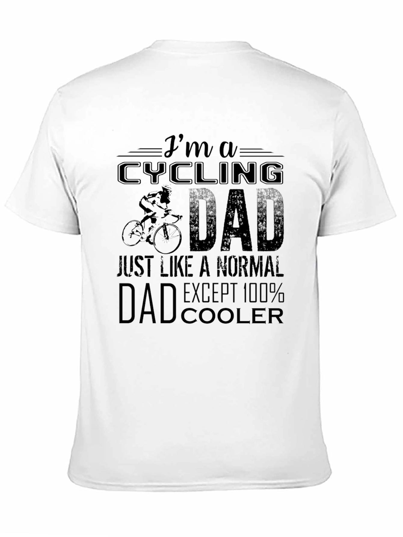 Black Cycling Dad T-Shirt - 100% Cooler Than Normal! view 11
