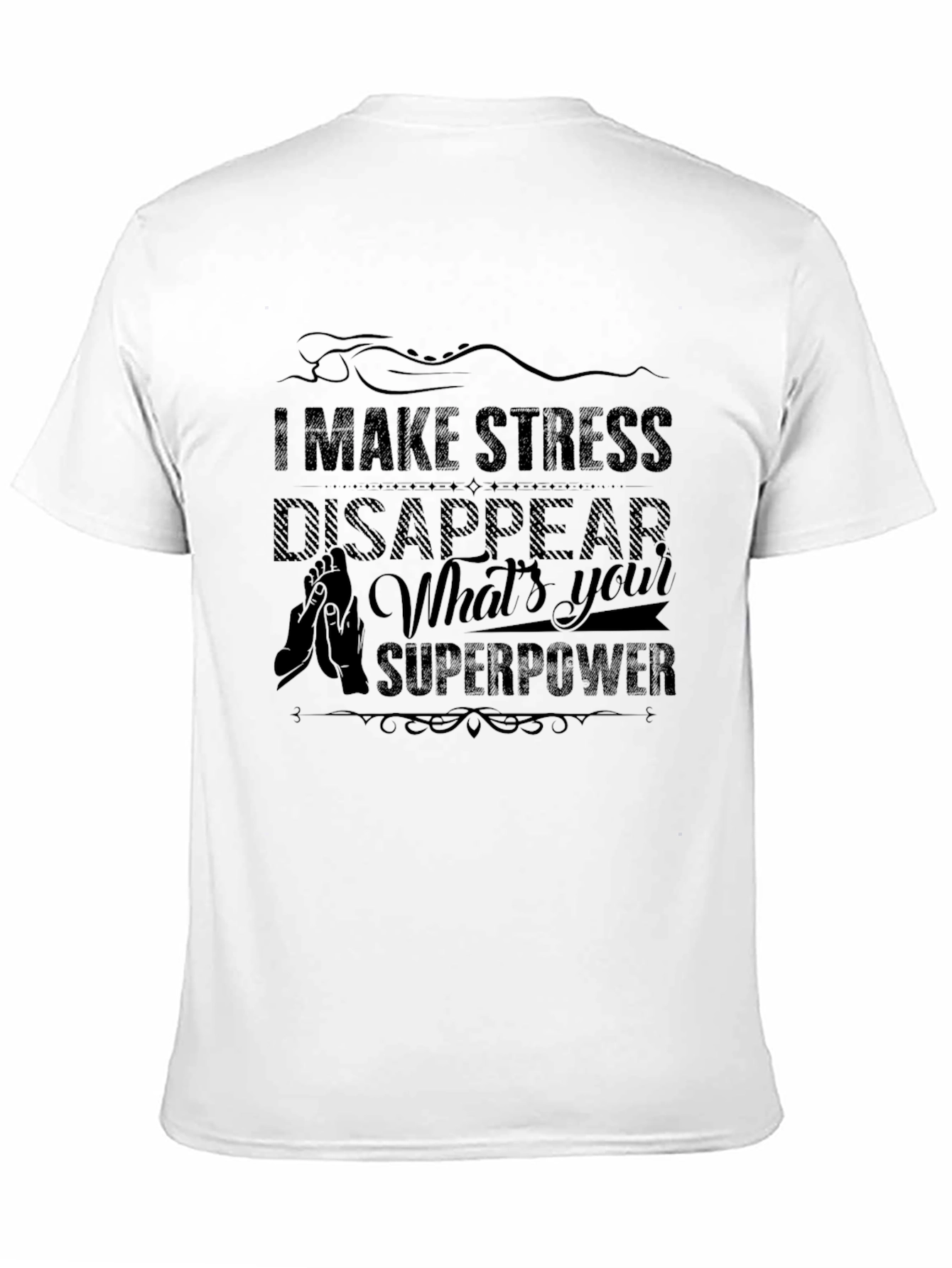 Black Stress Relief Massage Therapist T-Shirt view 11