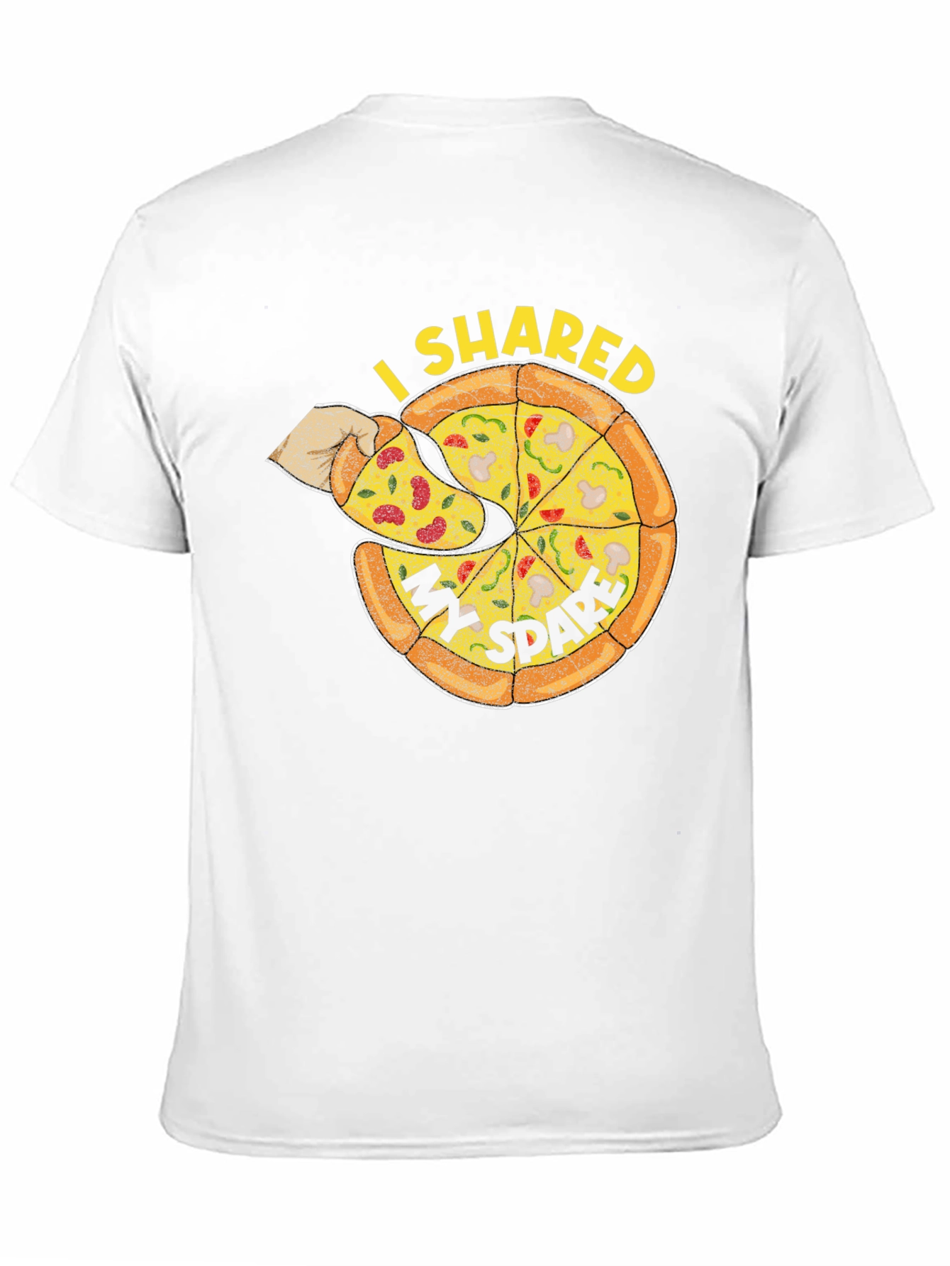 Black I Shared My Spare Pizza Graphic Tee - Black view 11