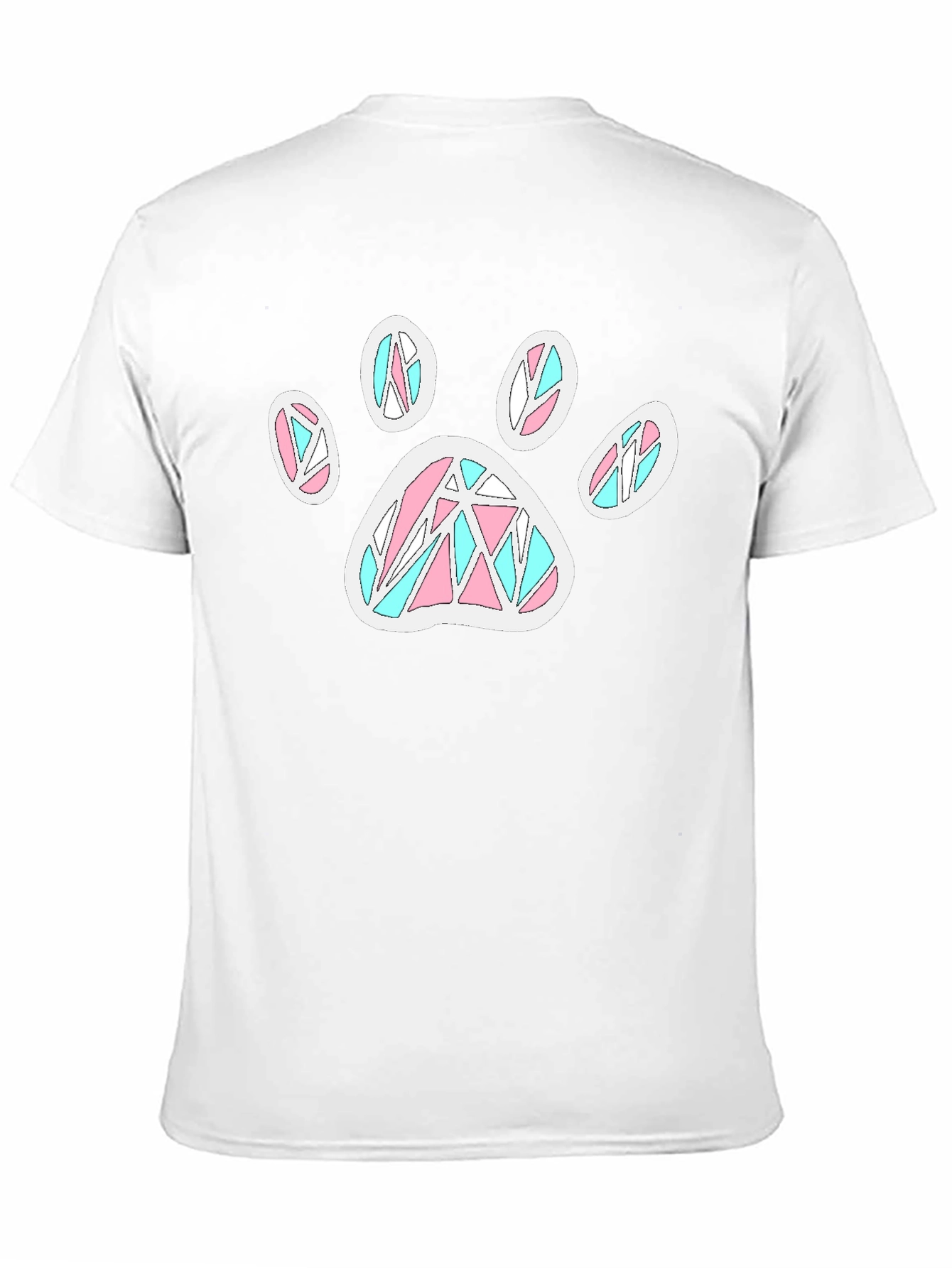 Black Paw Print T-Shirt - Black Cotton Blend, Funky Design view 11