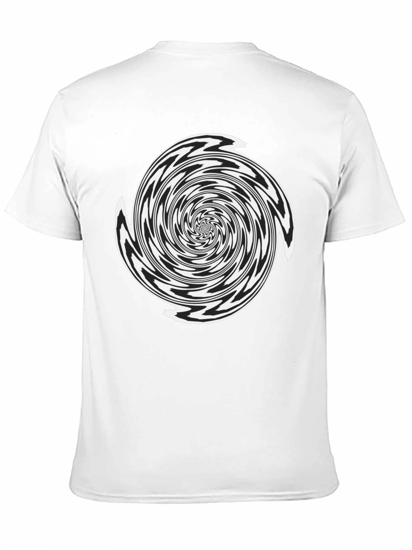 Black Optical Illusion Spiral Graphic T-Shirt view 11