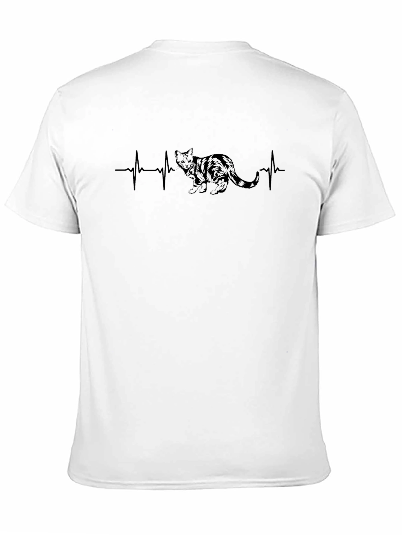 Black Cat Heartbeat Graphic Tee - Unisex Crew Neck view 11