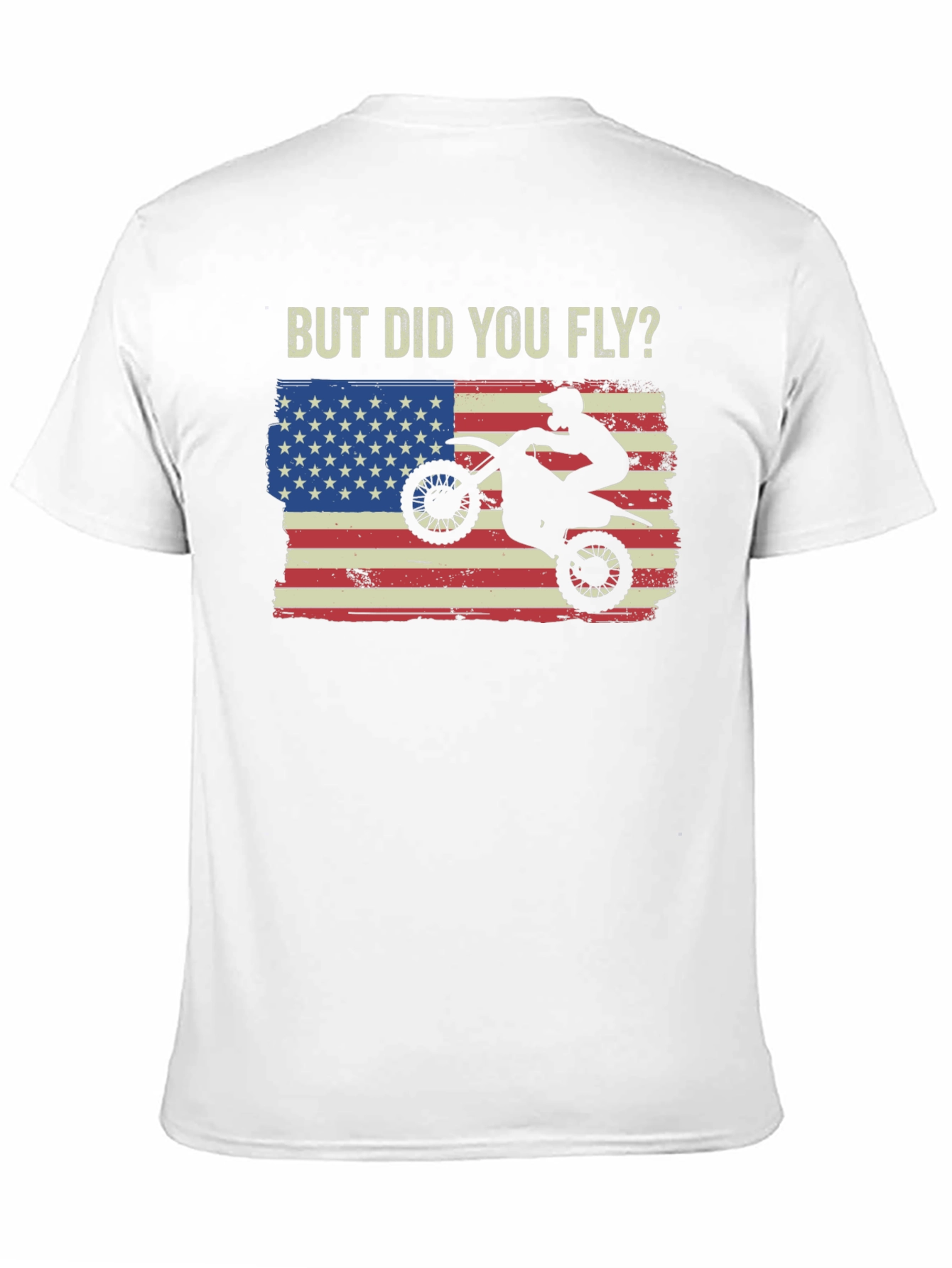 Black But Did You Fly T-Shirt, Motocross USA Flag view 11