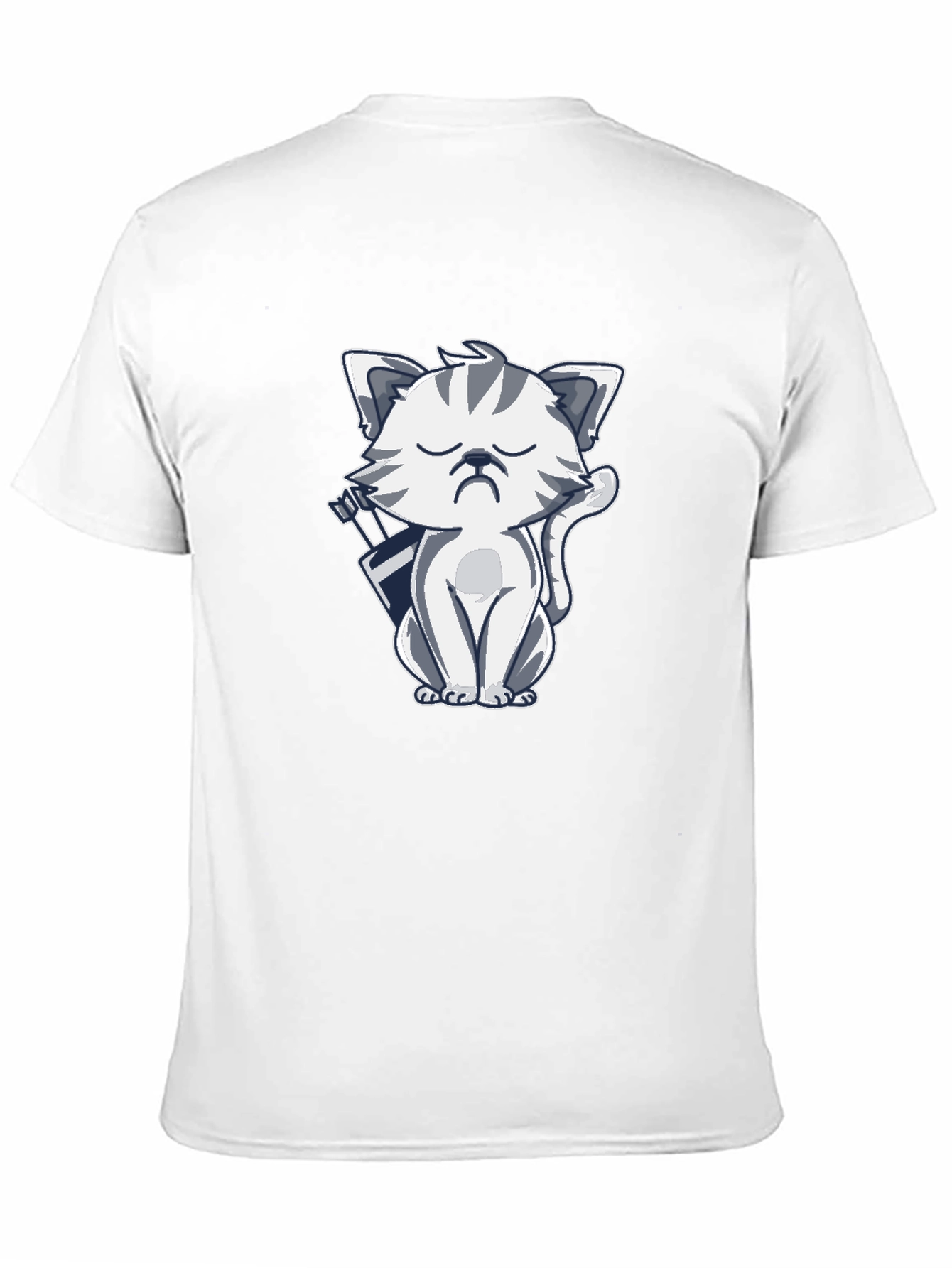 Black Grumpy Archer Cat Graphic T-Shirt - Black view 11