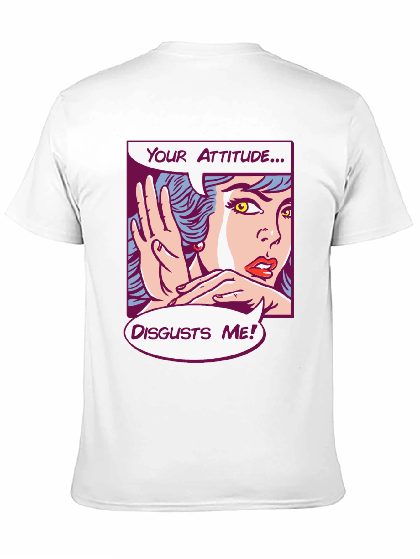 Black Attitude Disgusts Me Pop Art T-Shirt view 11