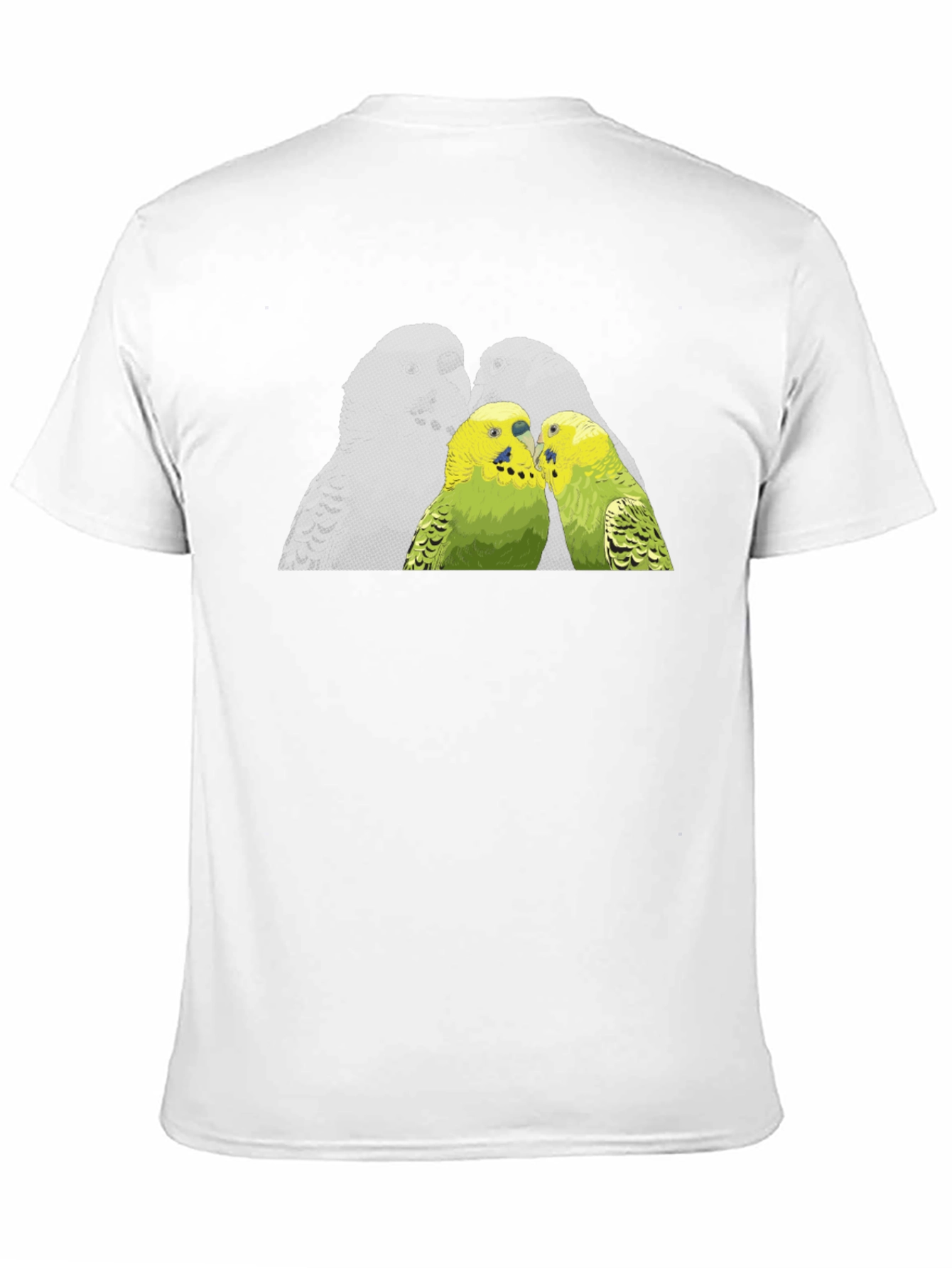Black Parakeet Kiss Graphic Tee - Black Cotton Shirt view 11