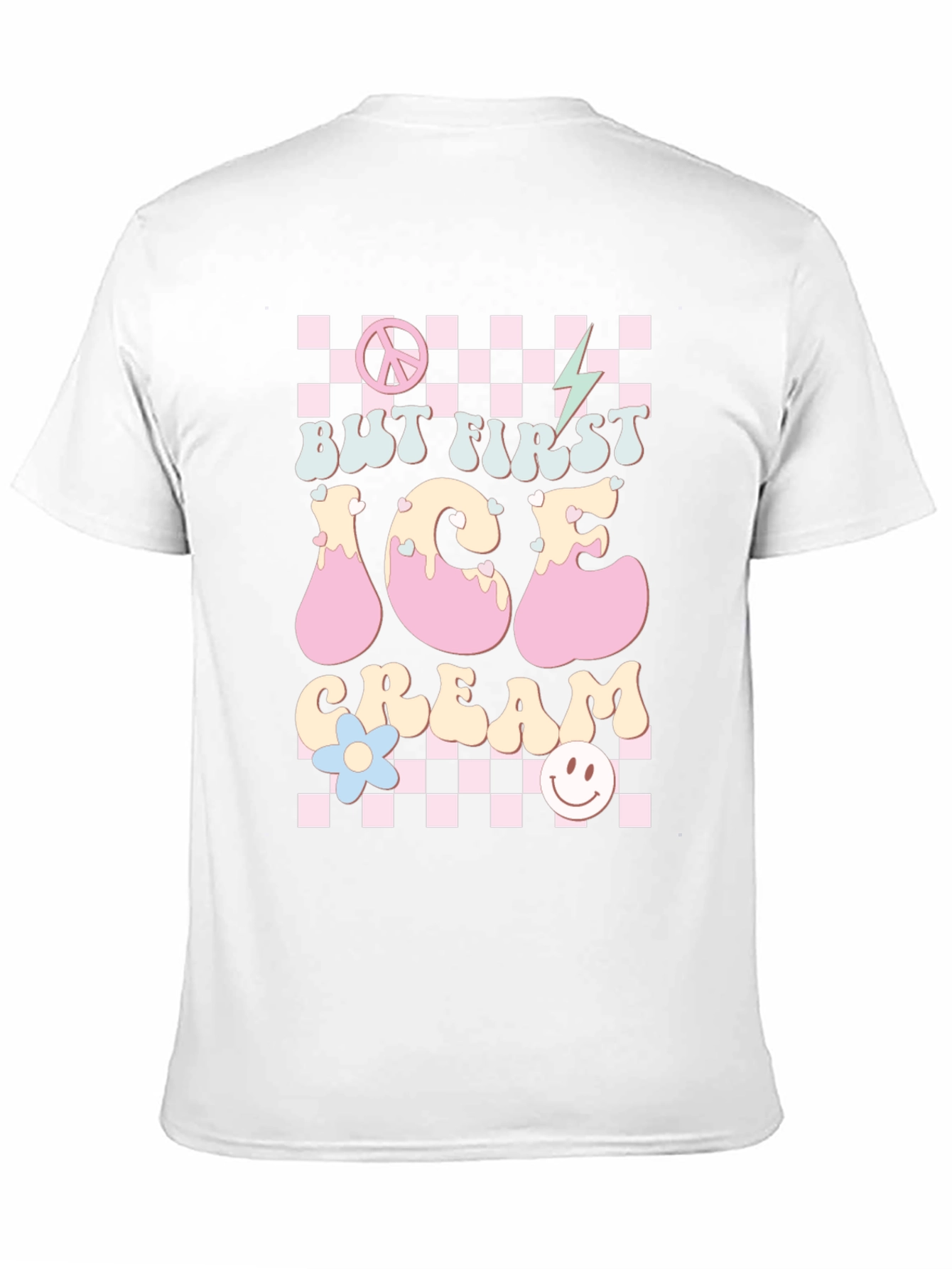 Black But First Ice Cream Graphic Tee Retro Design T-Shirt view 11