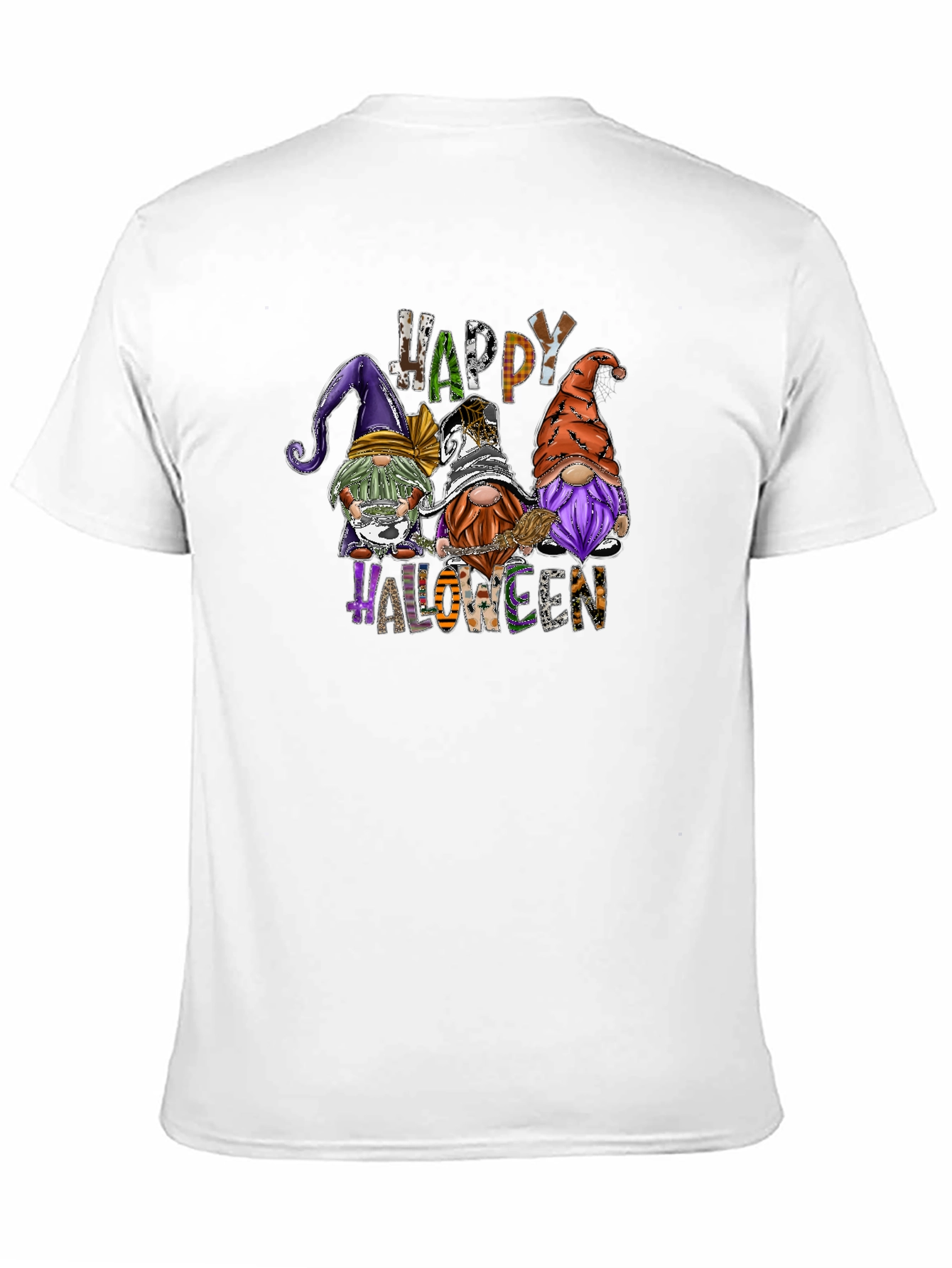Black Happy Halloween Gnomes Black T-Shirt view 11