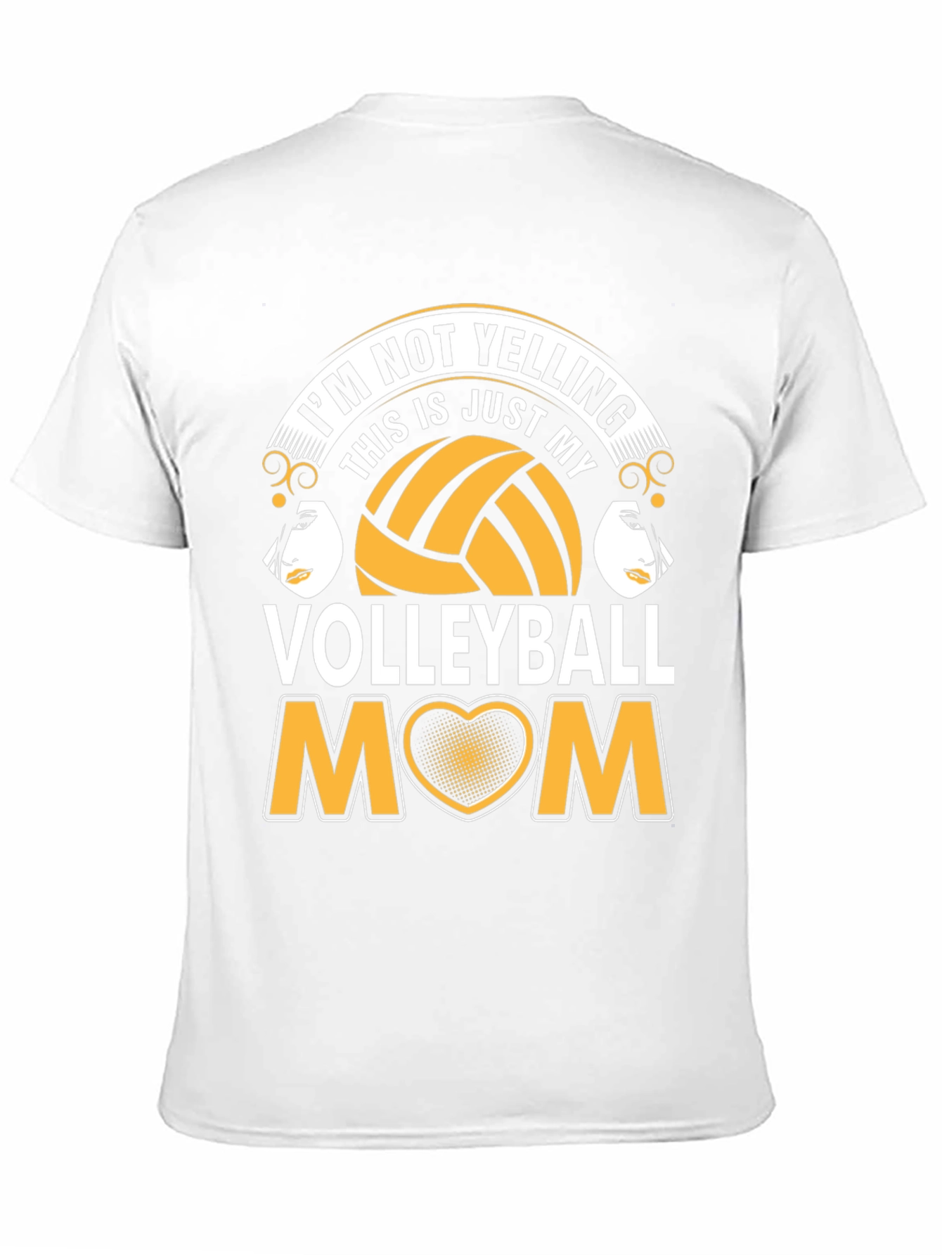 Black Volleyball Mom T-Shirt - I'm Not Yelling! view 11