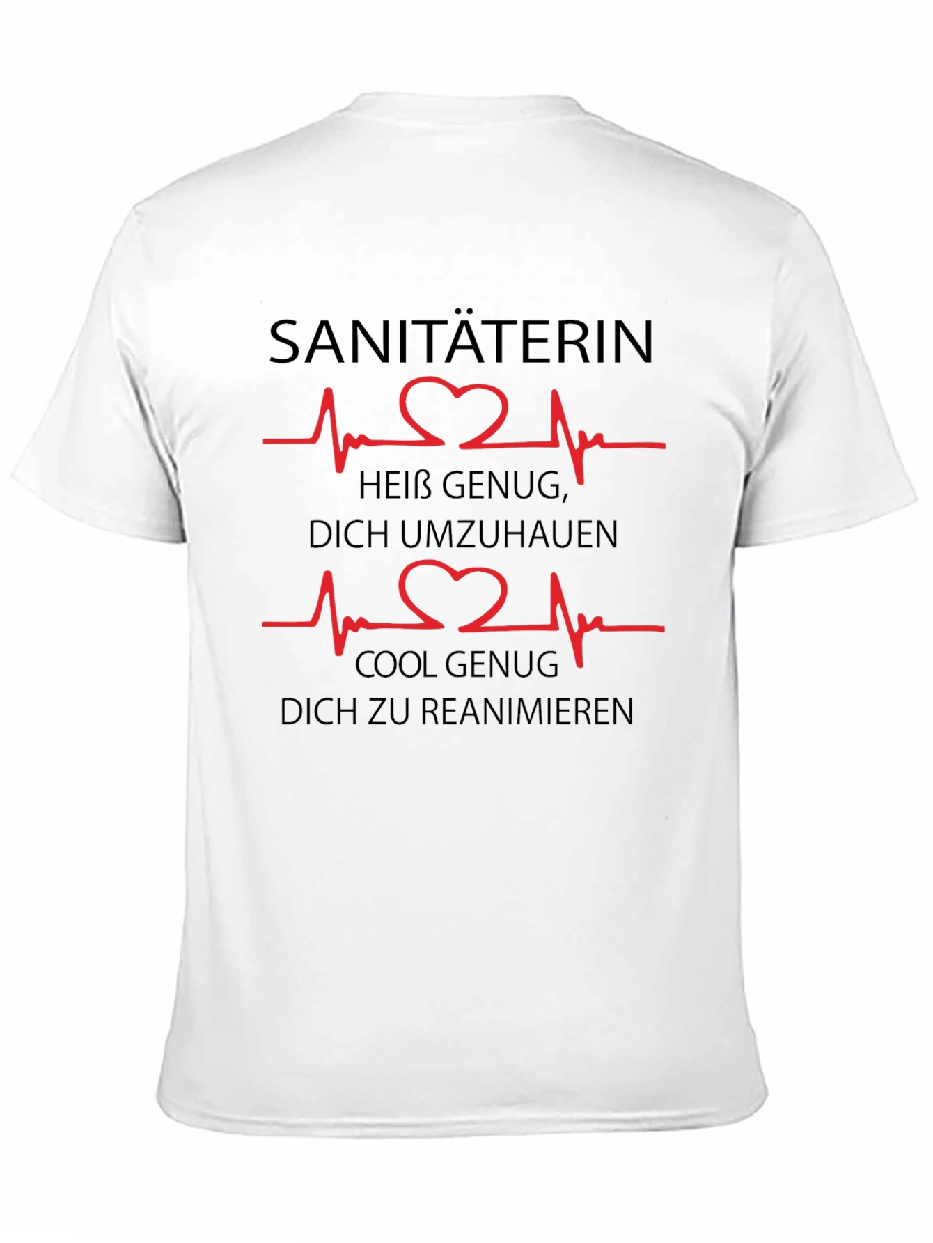 Black Funny Sanitäterin Heartbeat T-Shirt view 11