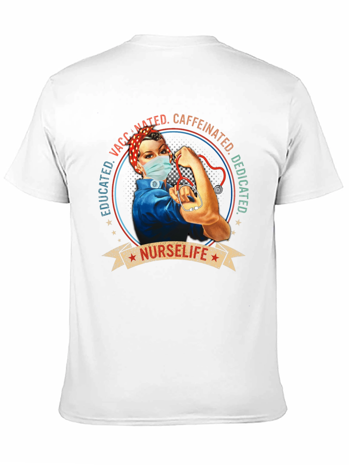 Black NurseLife Vaccinated Women's T-Shirt view 11