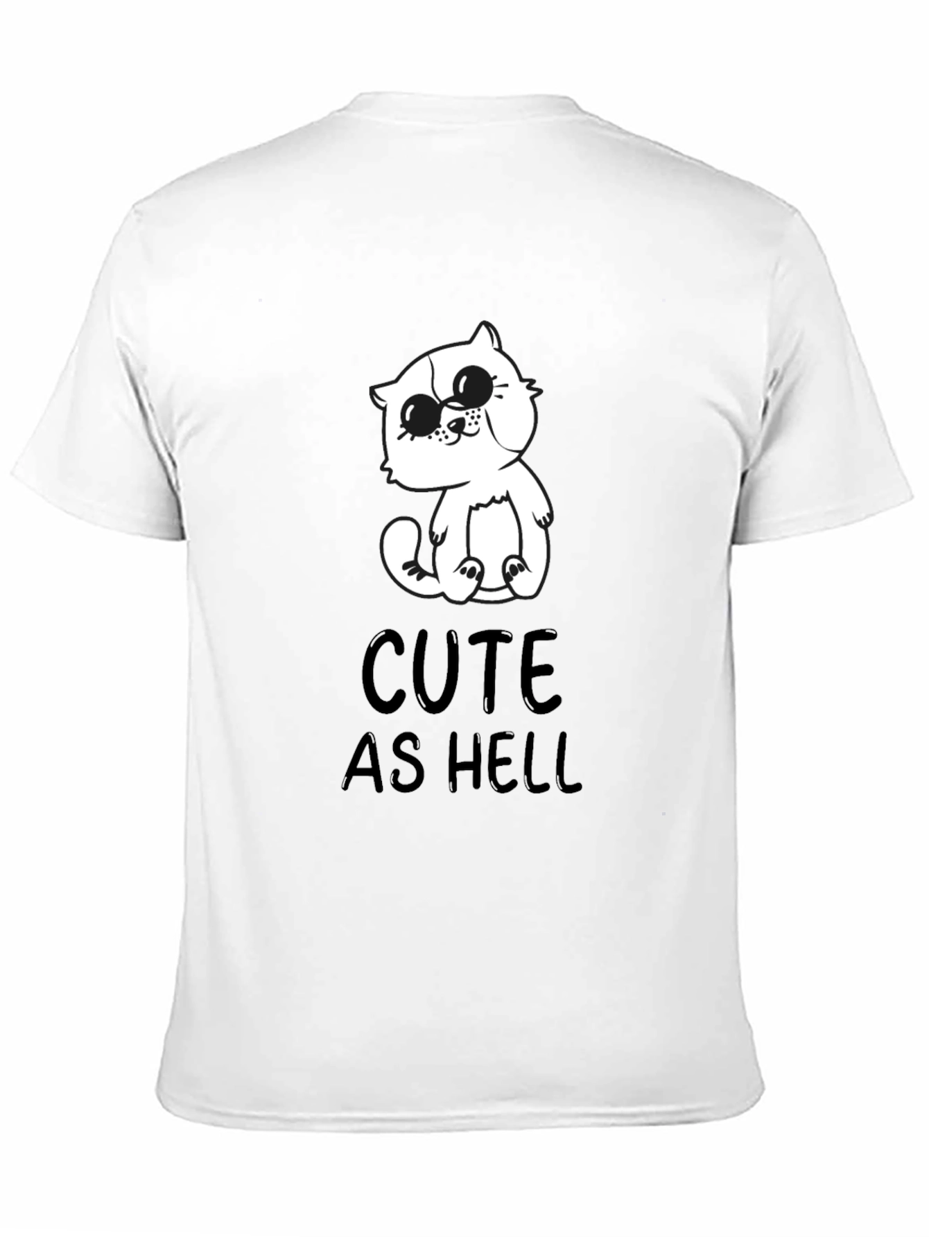 Black Cute As Hell Cat Graphic T-Shirt - Black view 11