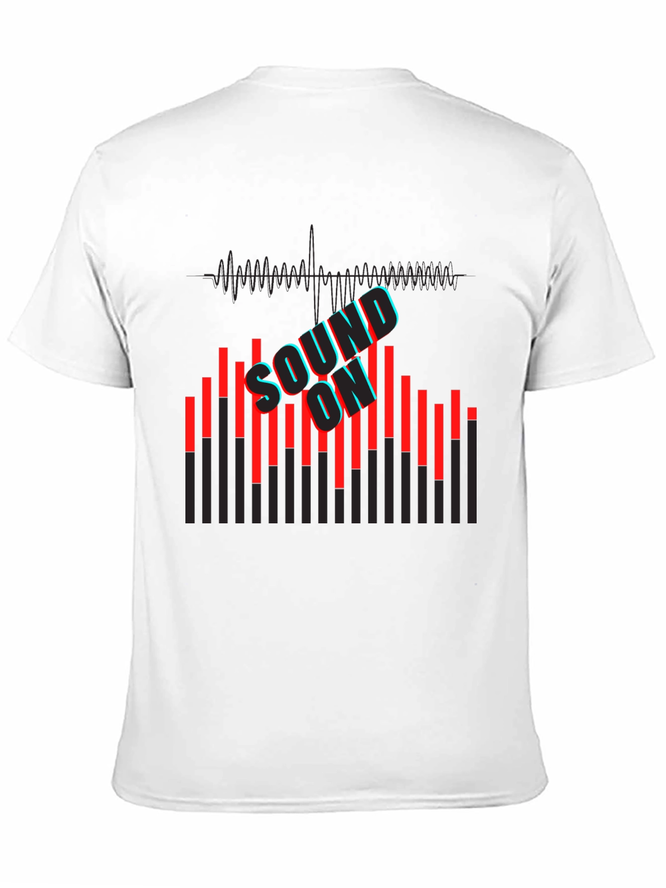 Black Sound On Graphic Print Men's Black T-Shirt view 11