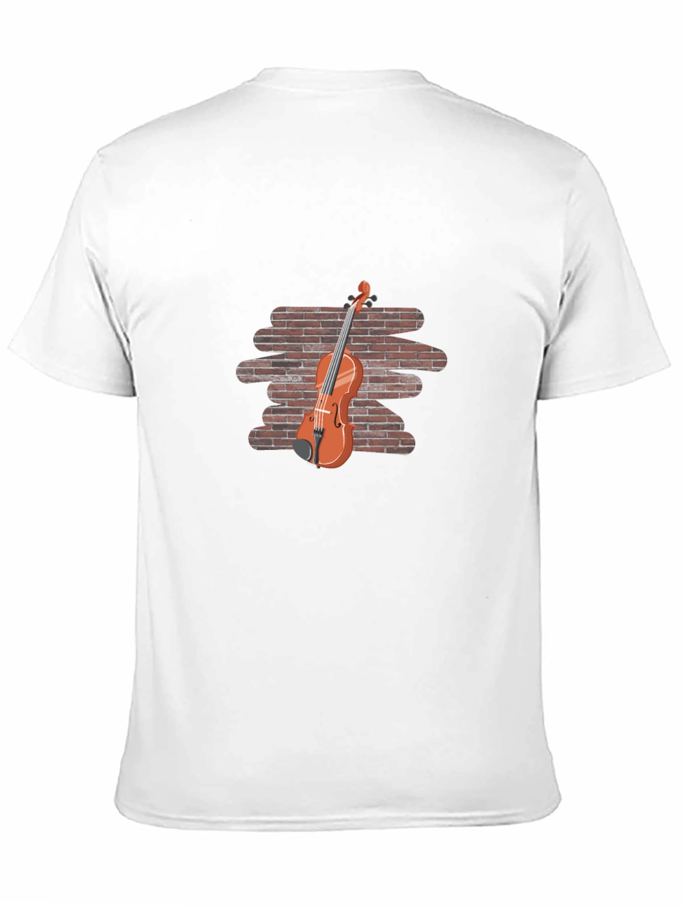 Black Brick Wall Violin Graphic Tee view 11